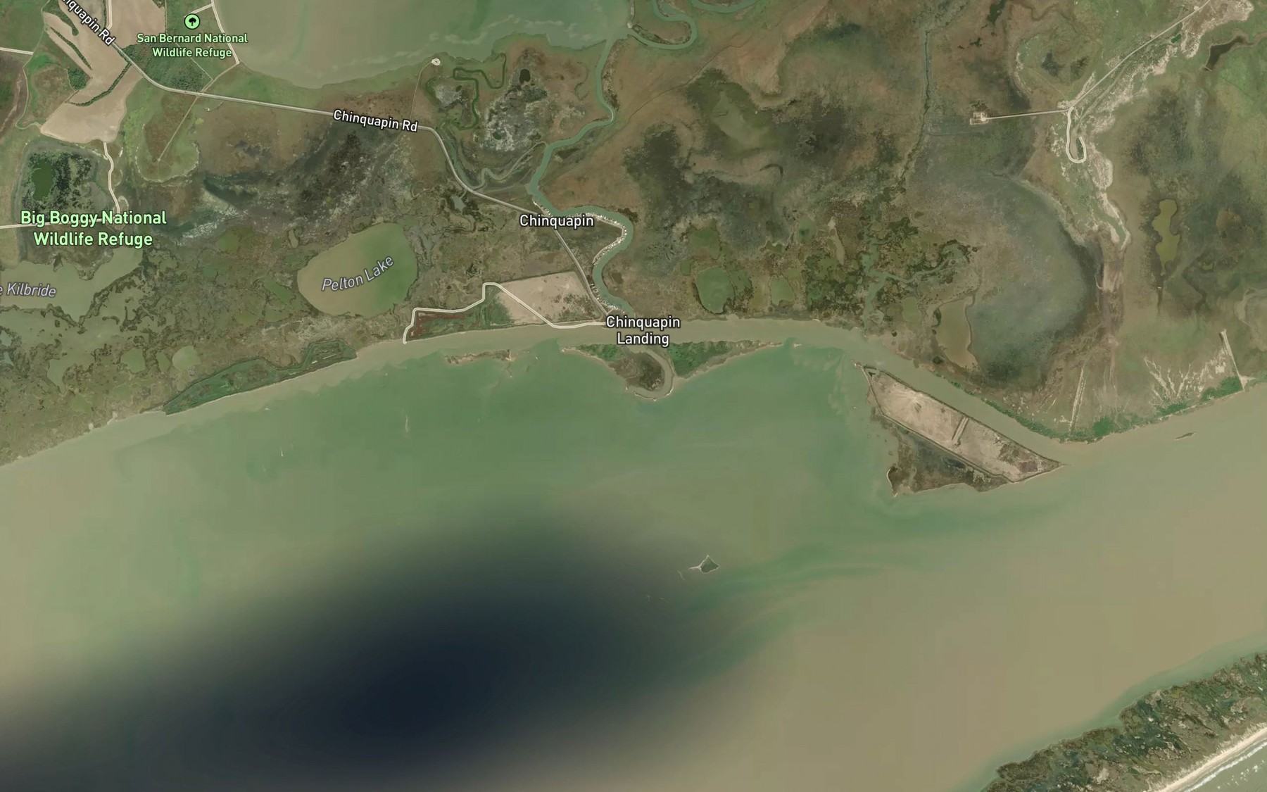 Satellite map of the Live Oak Bayou