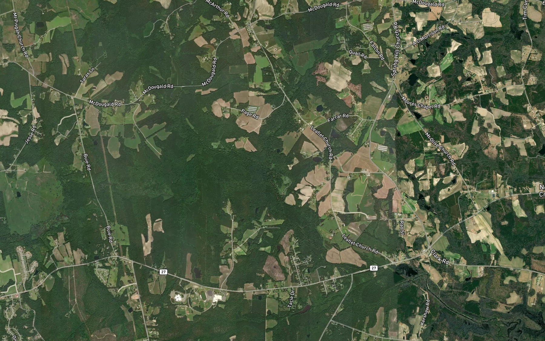 Satellite map of the Jones Creek
