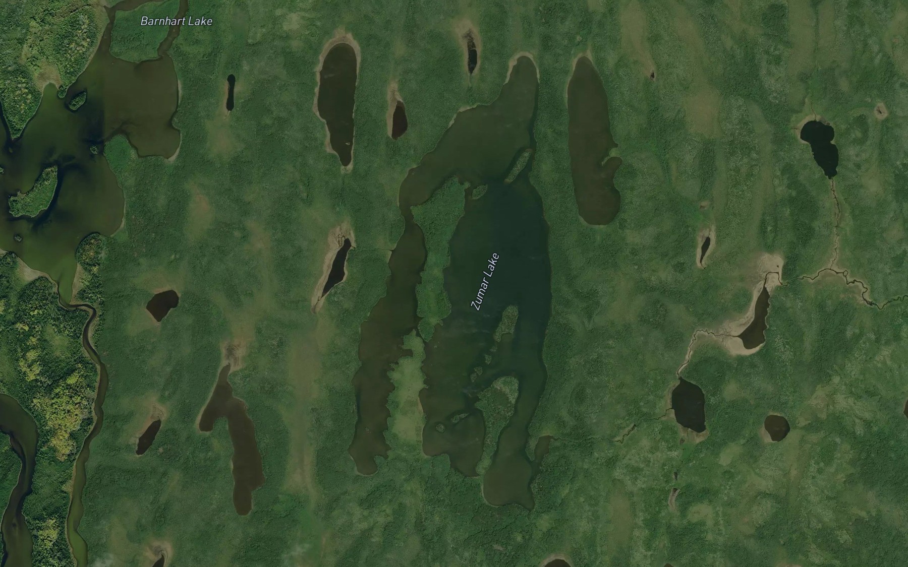 Satellite map of the Zumar Lake
