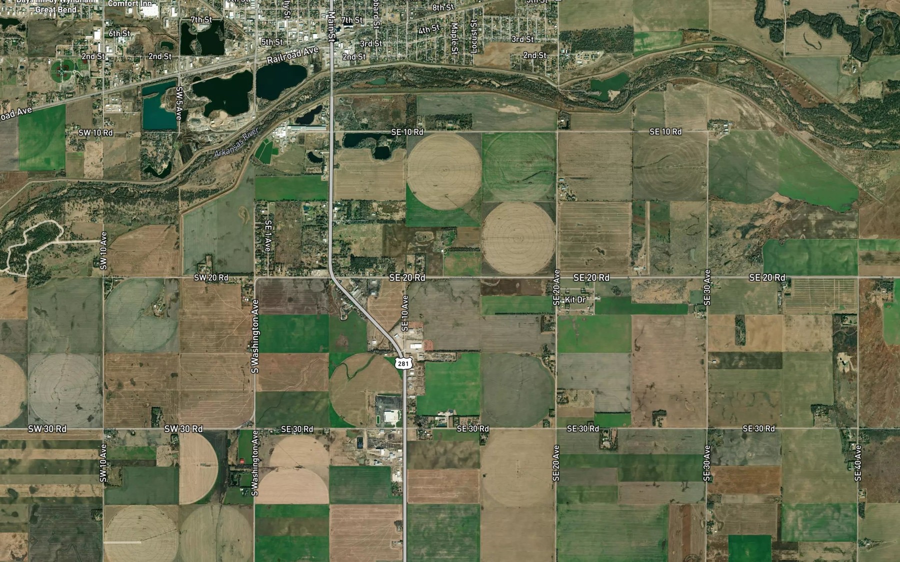 Satellite map of the Antelope Creek