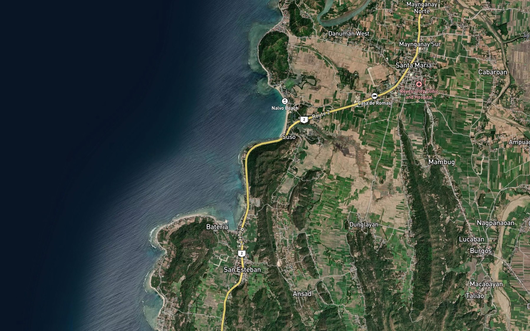 Satellite map of the Suso River