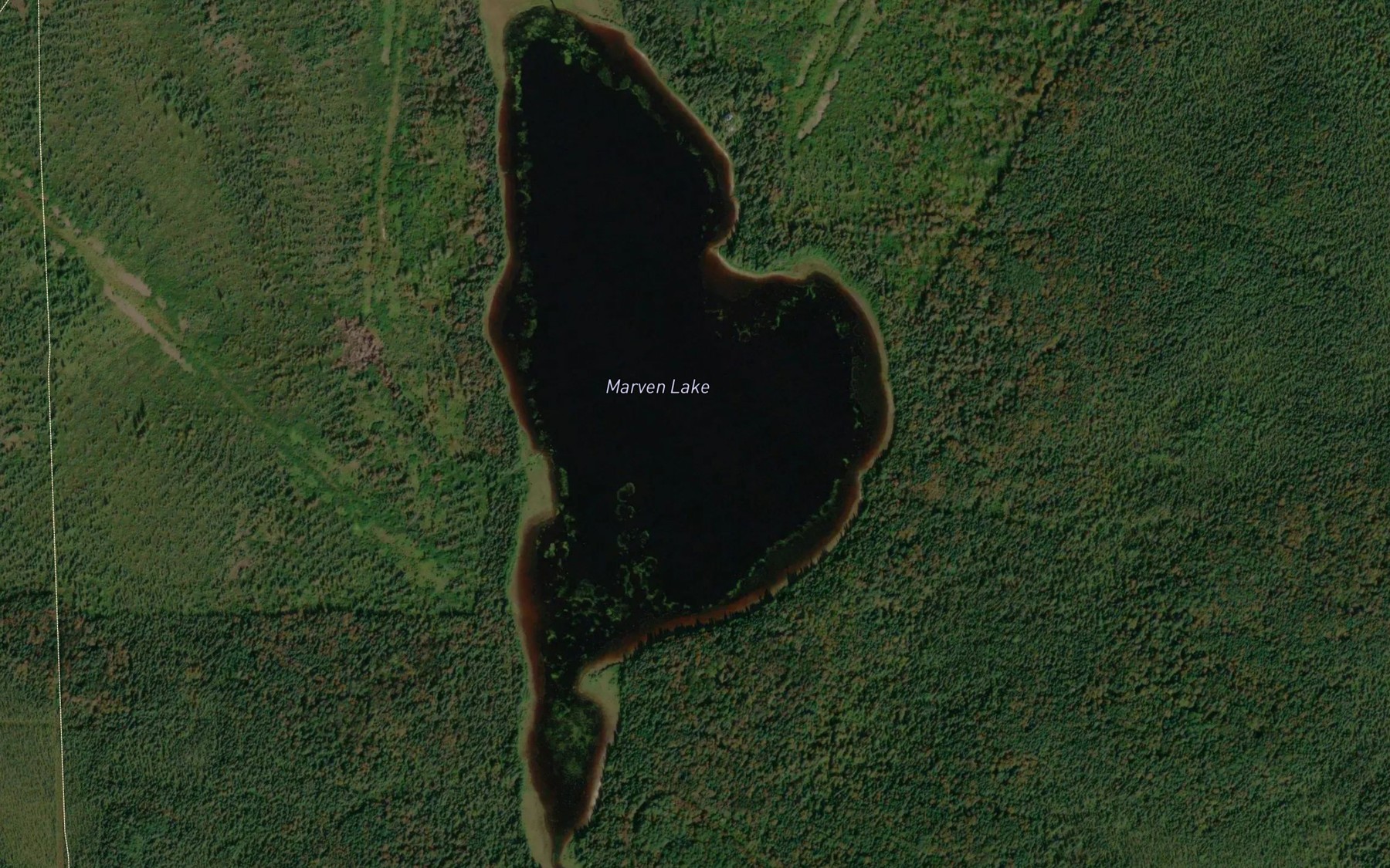 Satellite map of the Marven Lake