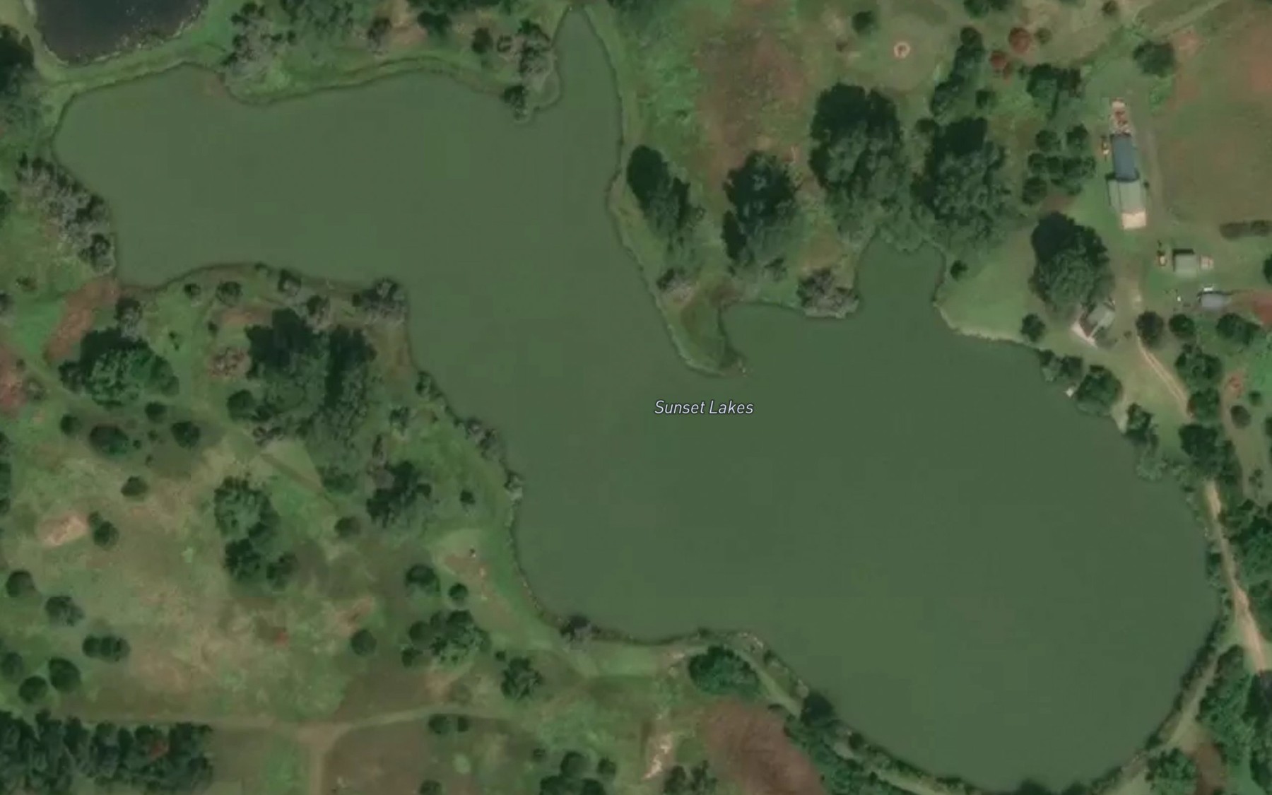 Satellite map of the Sunset Lakes