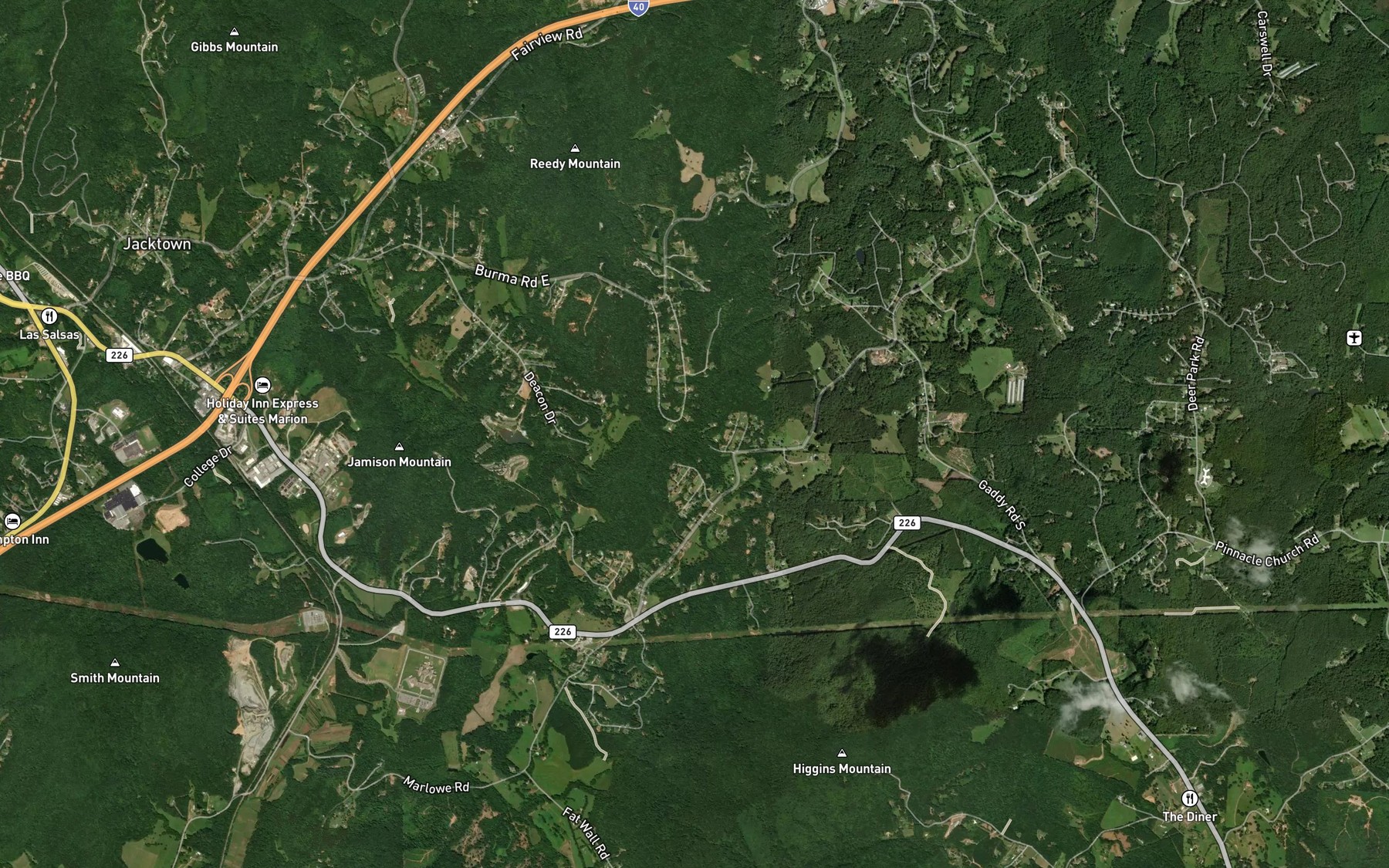 Satellite map of the White Branch