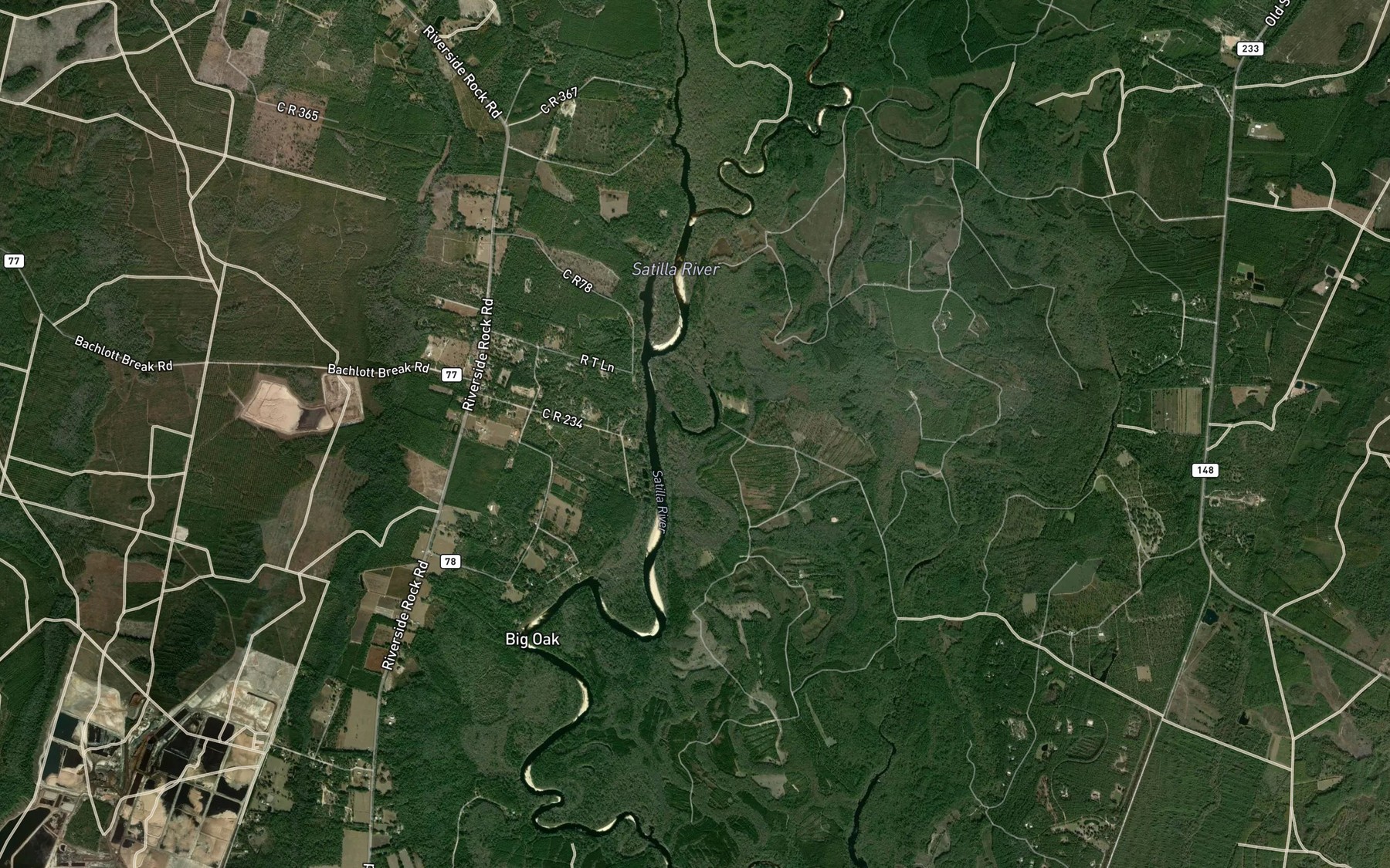 Satellite map of the Half Moon Lake