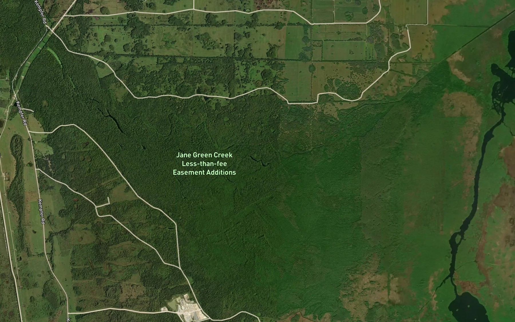 Satellite map of the Puzzle Lake
