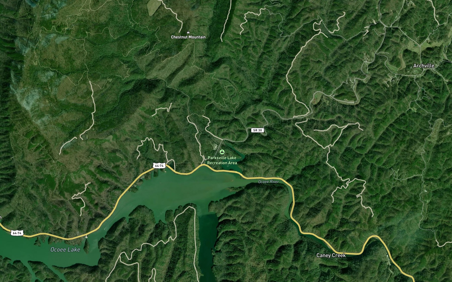 Satellite map of the Rock Creek