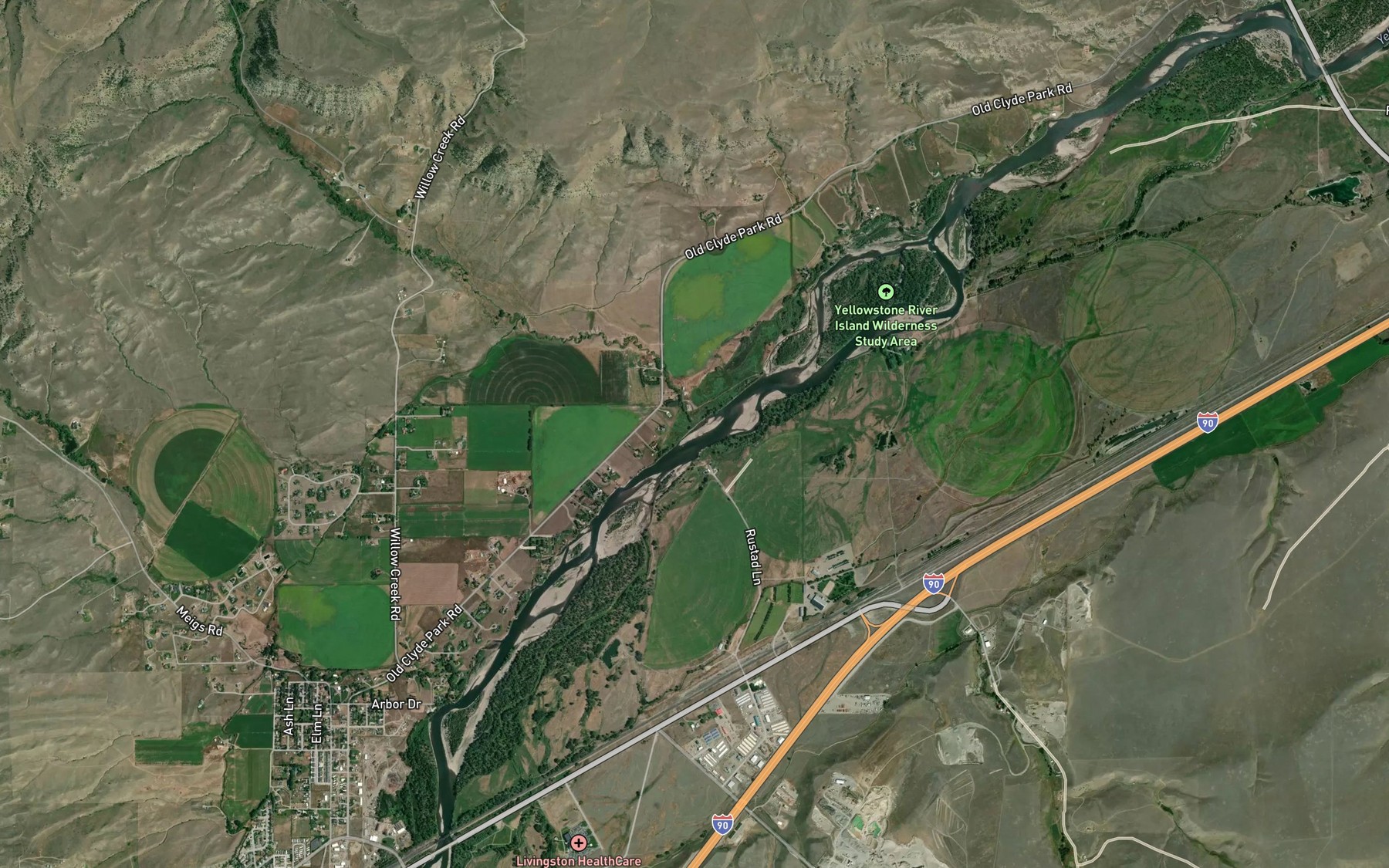 Satellite map of the Ferry Creek