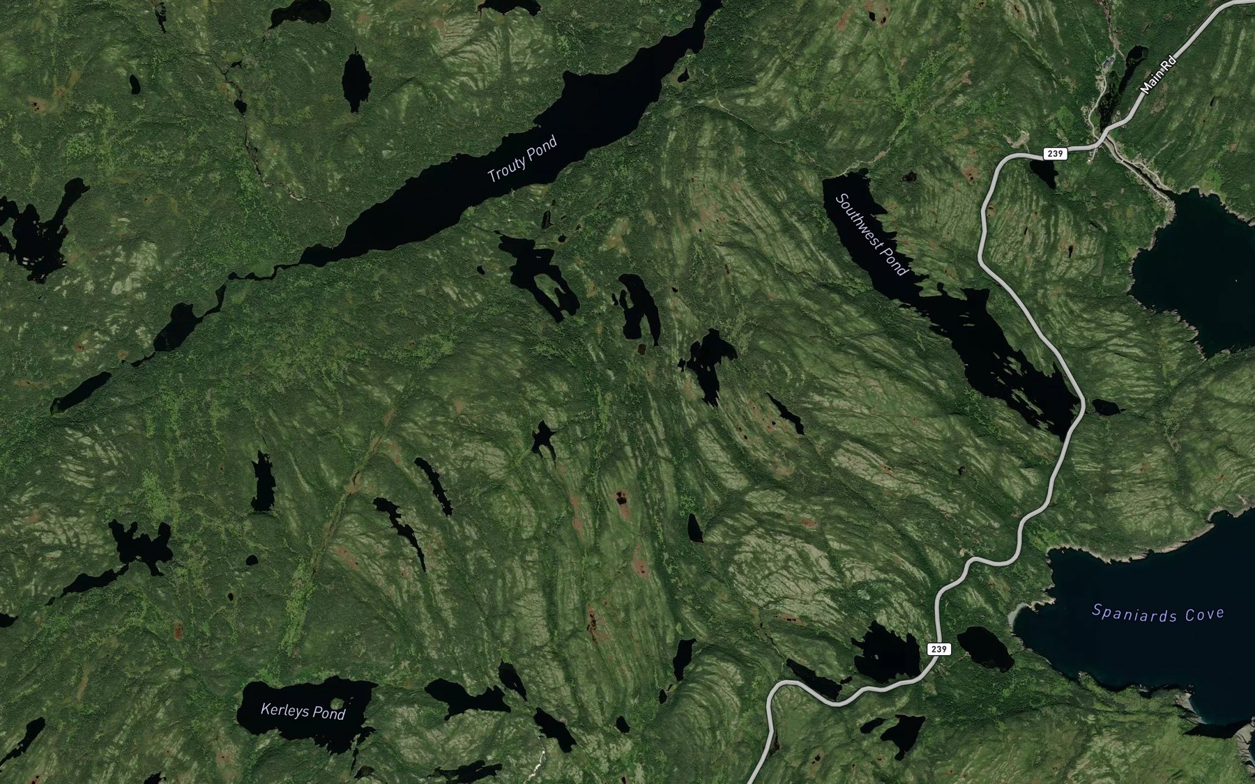 Satellite map of the Trouty Third Pond