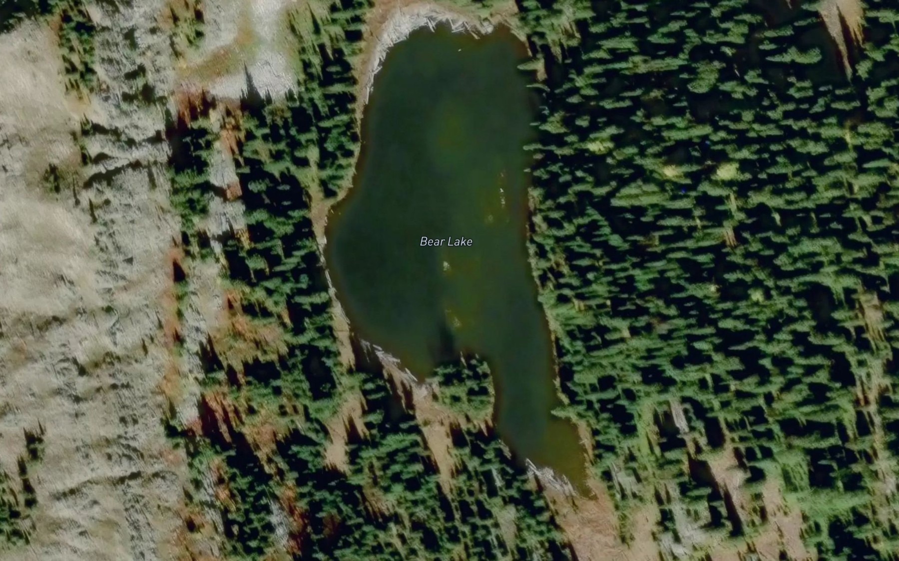 Satellite map of the Bear Lake