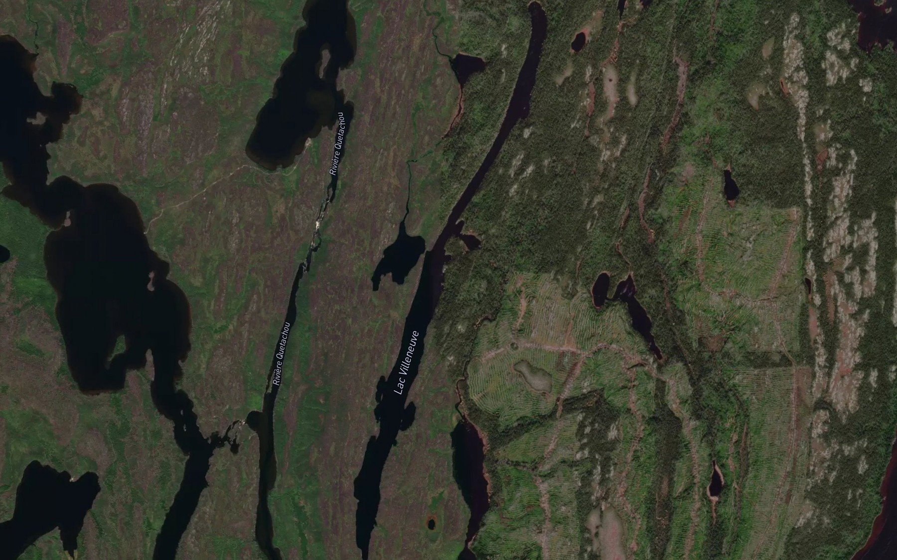 Satellite map of the Lac Villeneuve