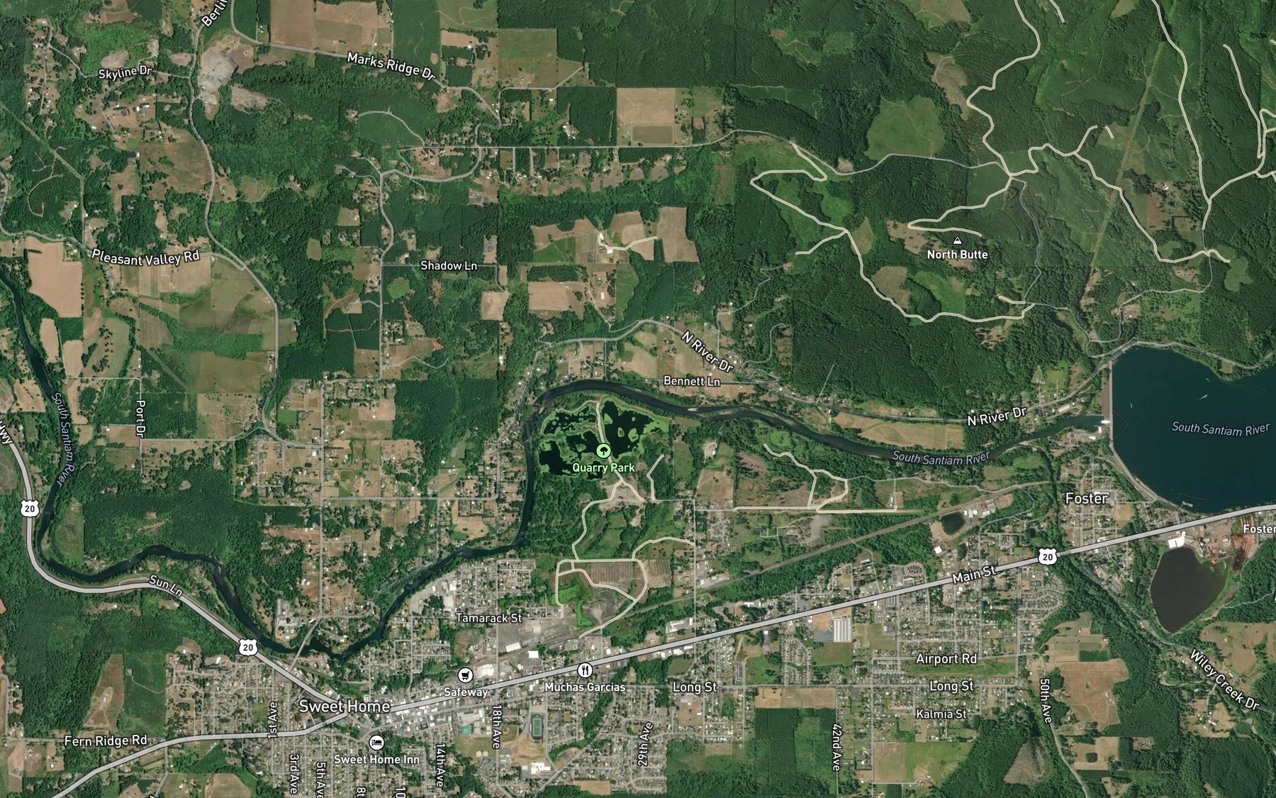 Satellite map of the Sharon Creek