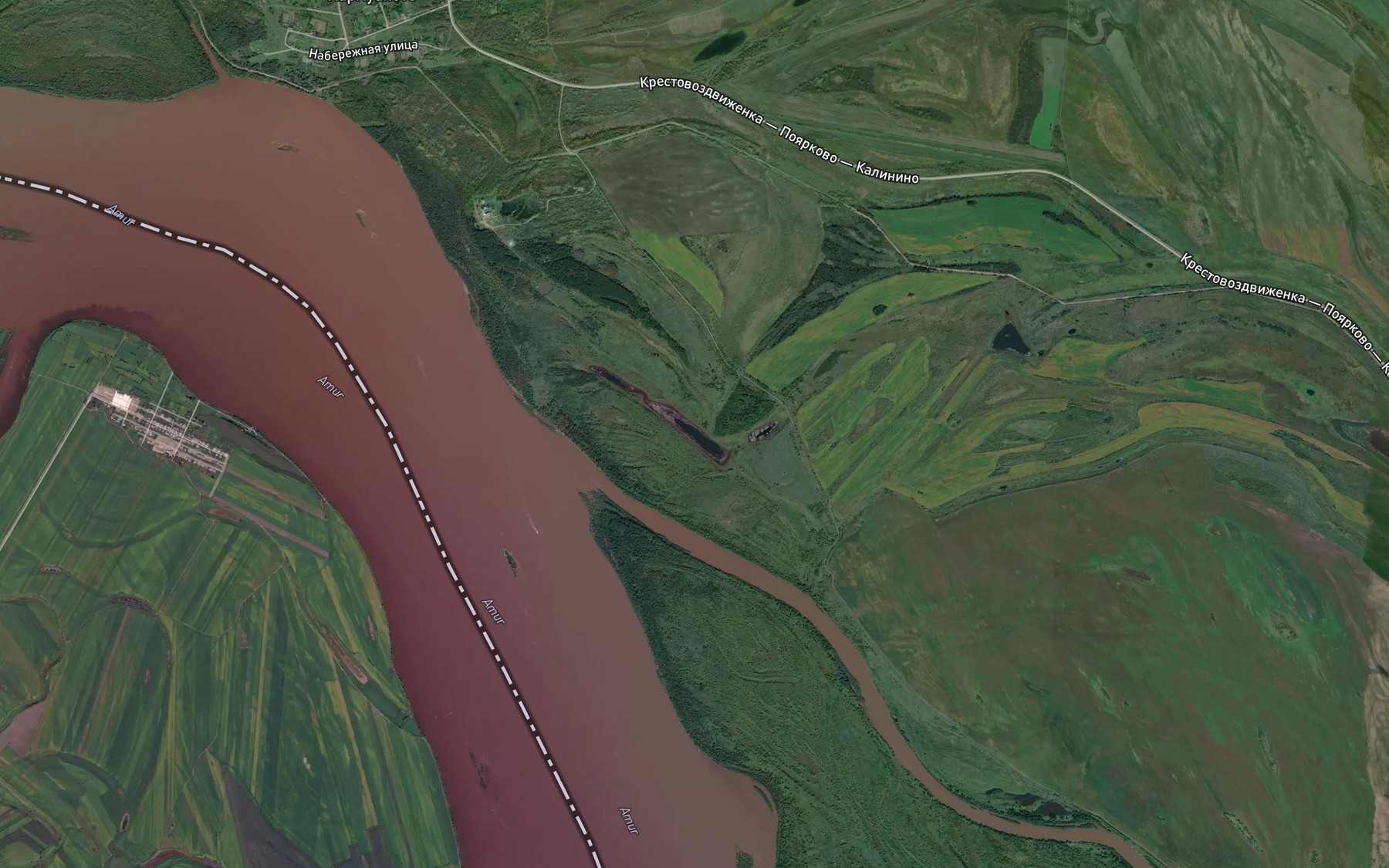 Satellite map of the Ozero Peschanoye