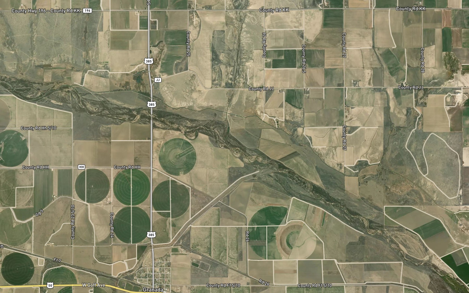 Satellite map of the Buffalo Creek