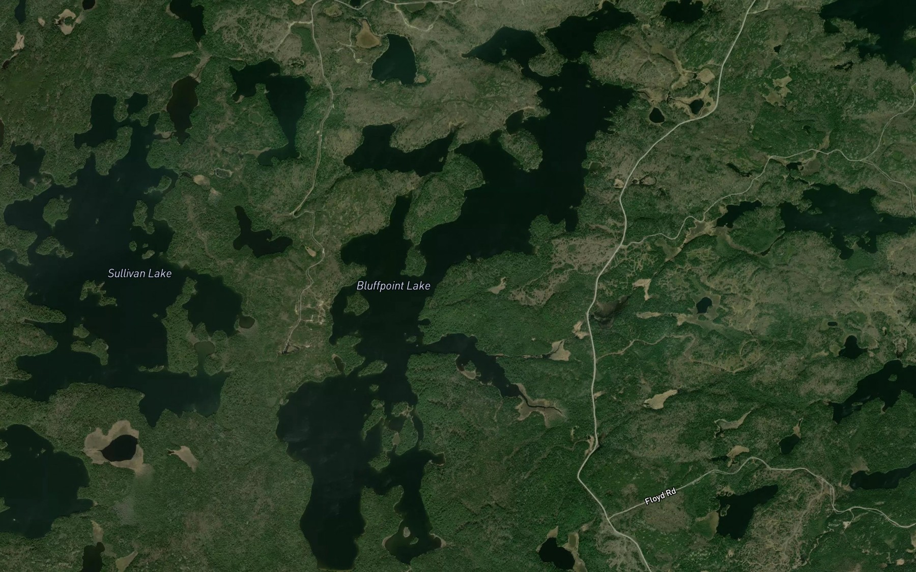 Satellite map of the Bluffpoint Lake