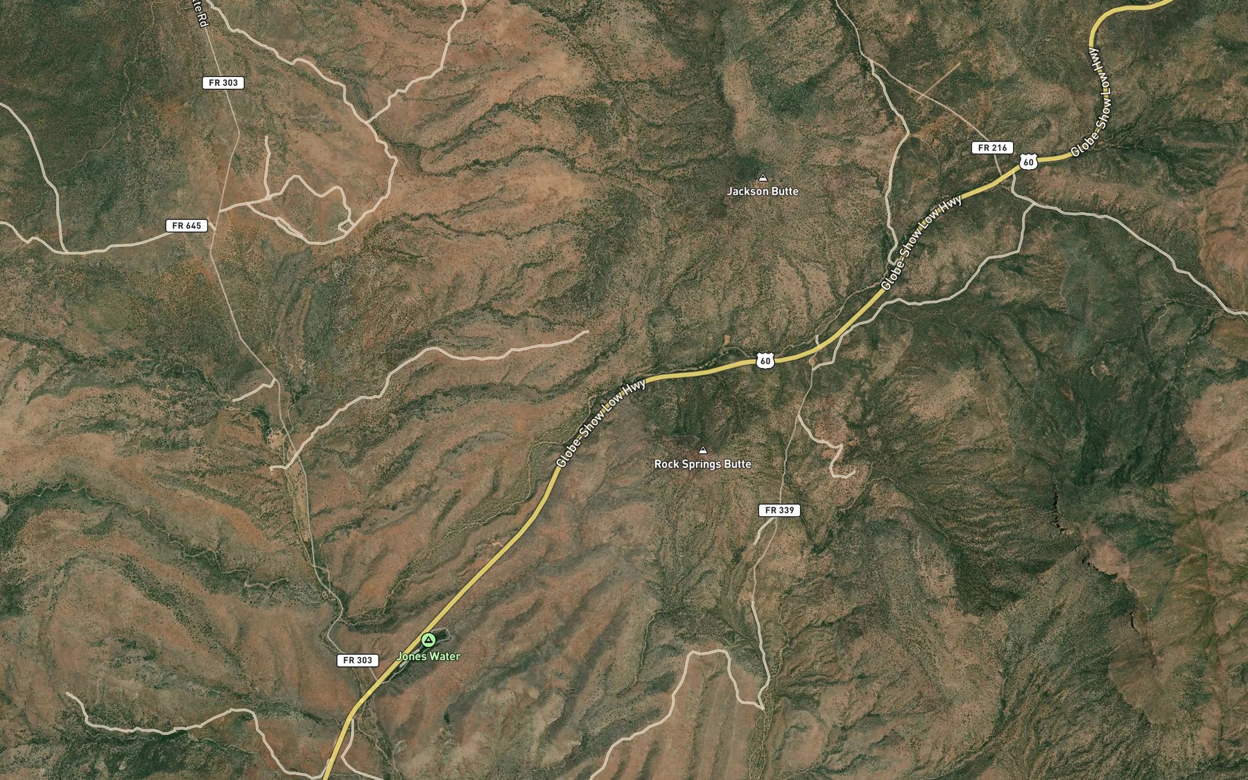 Satellite map of the Rock Spring
