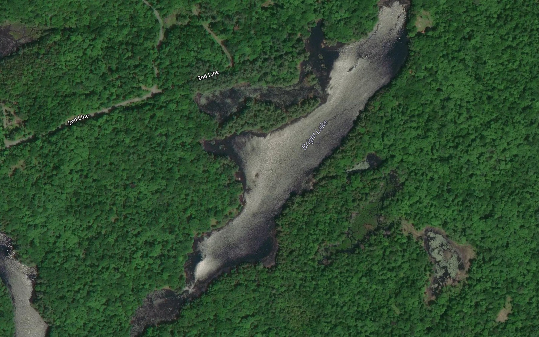 Satellite map of the Bright Lake
