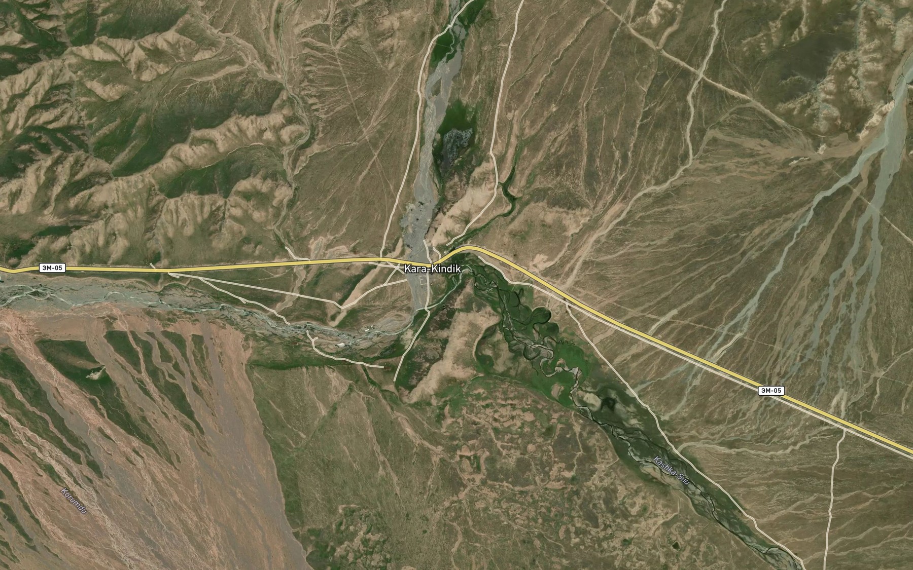 Satellite map of the Kashka-Suu