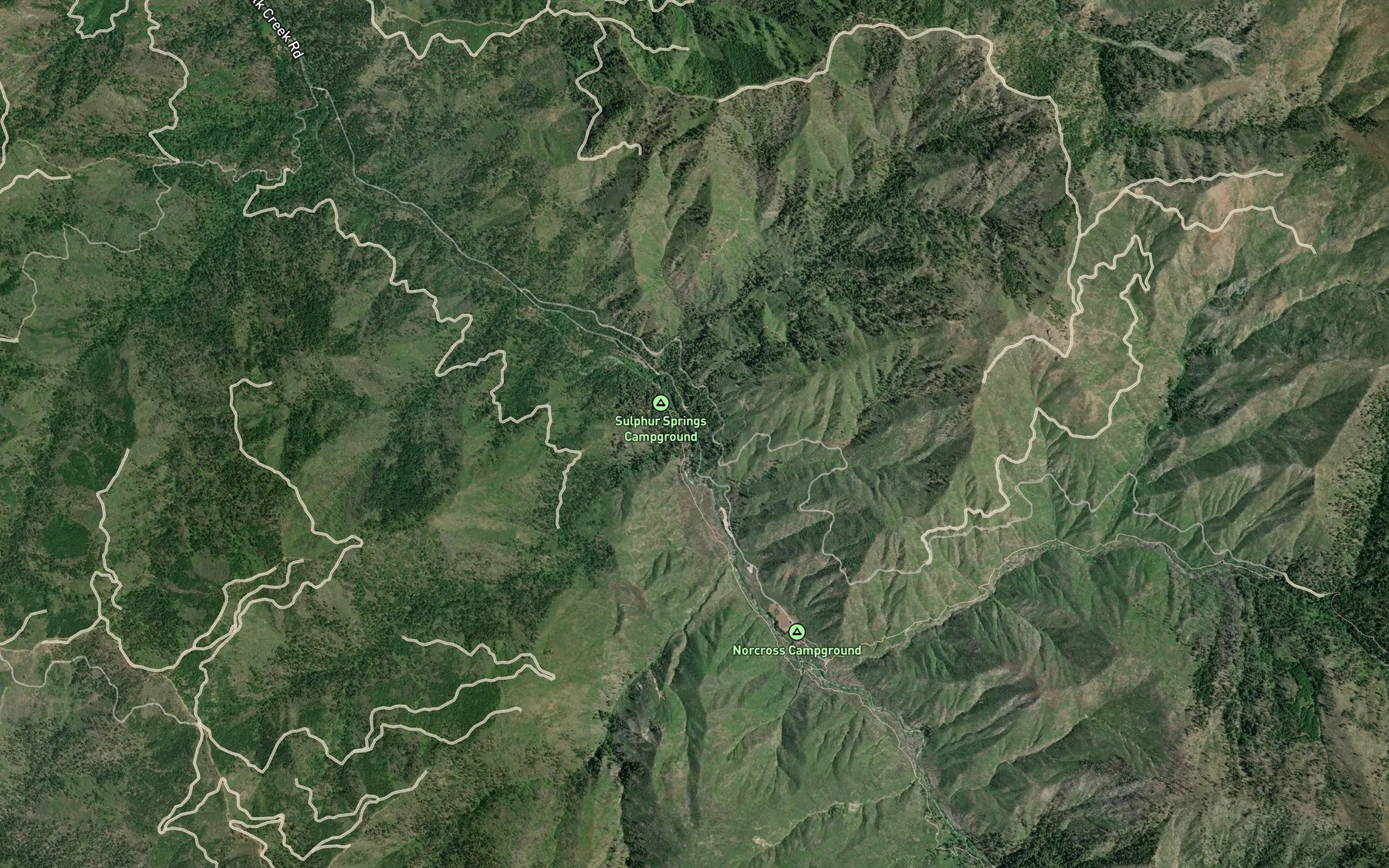 Satellite map of the Lick Creek