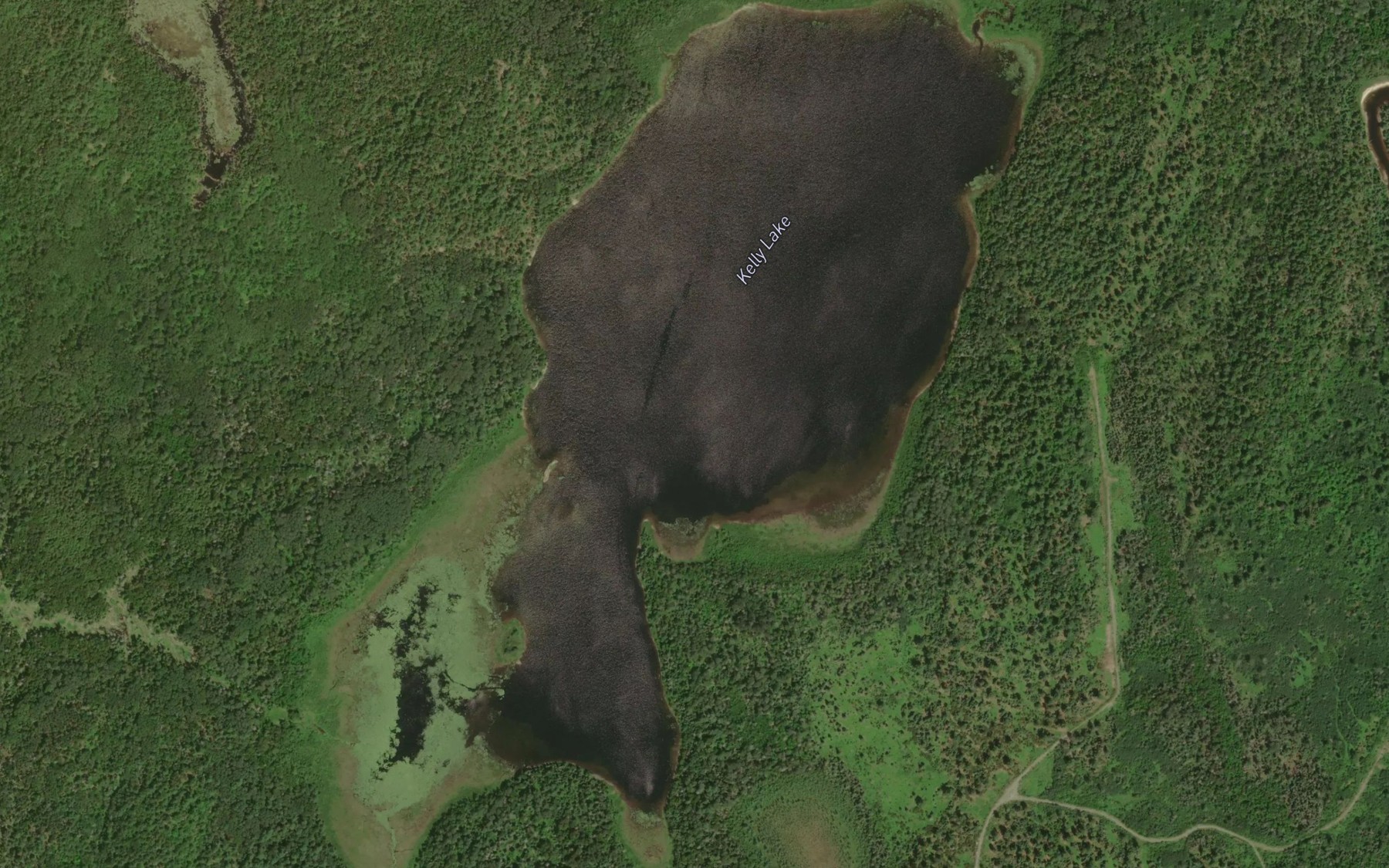 Satellite map of the Kelly Lake