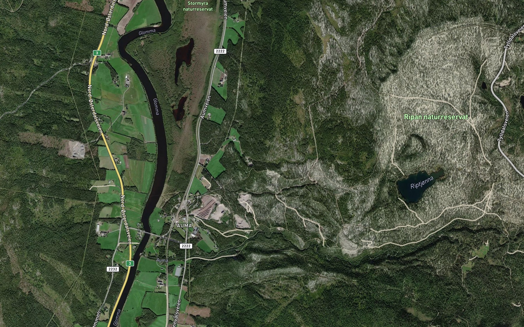 Satellite map of the Kolvedrostbekken