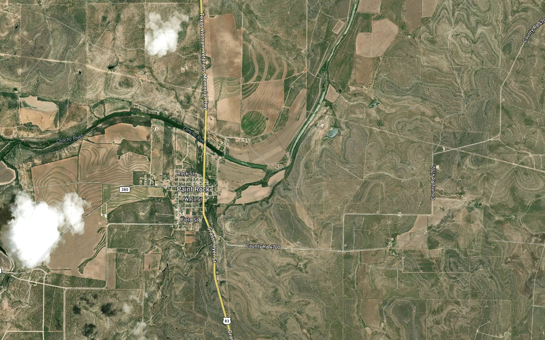 Satellite map of the Hog Creek