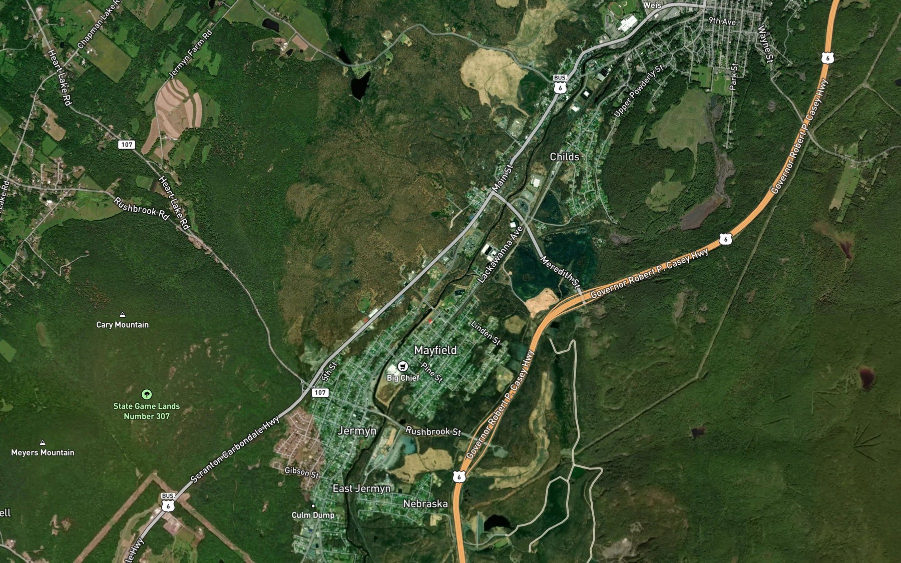 Satellite map of the Shove Creek (historical)