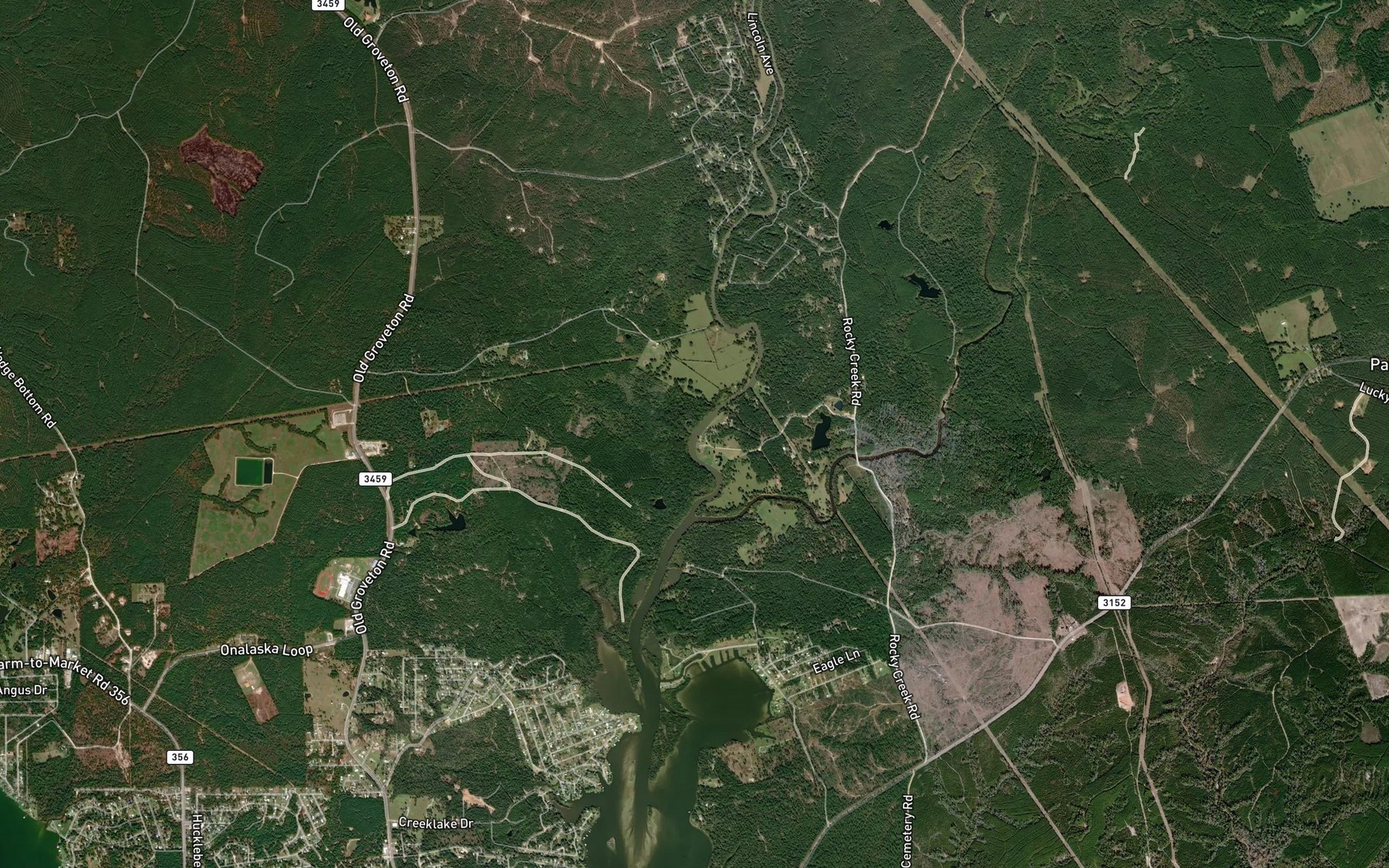 Satellite map of the Magnolia Creek