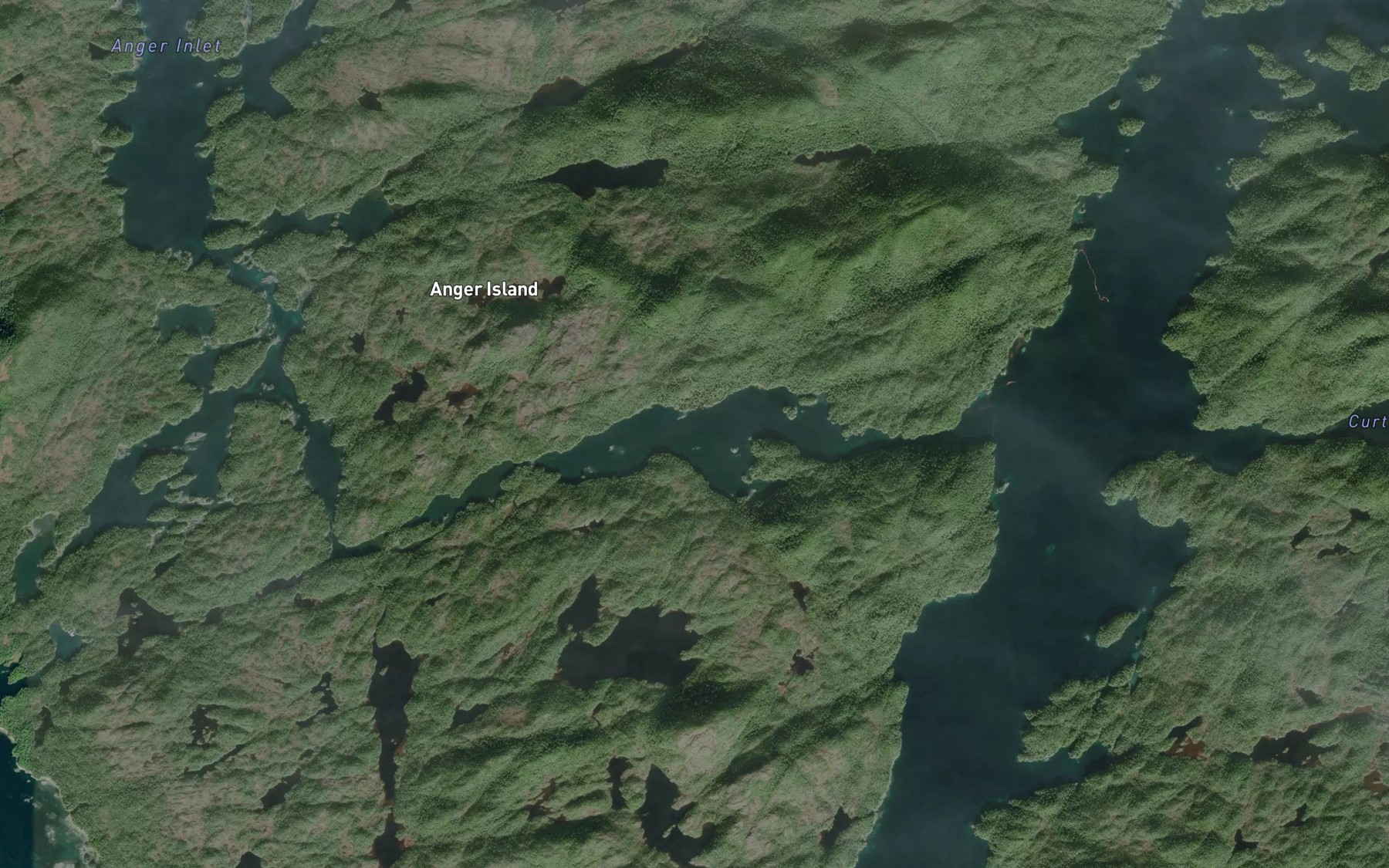 Satellite map of the Ire Inlet