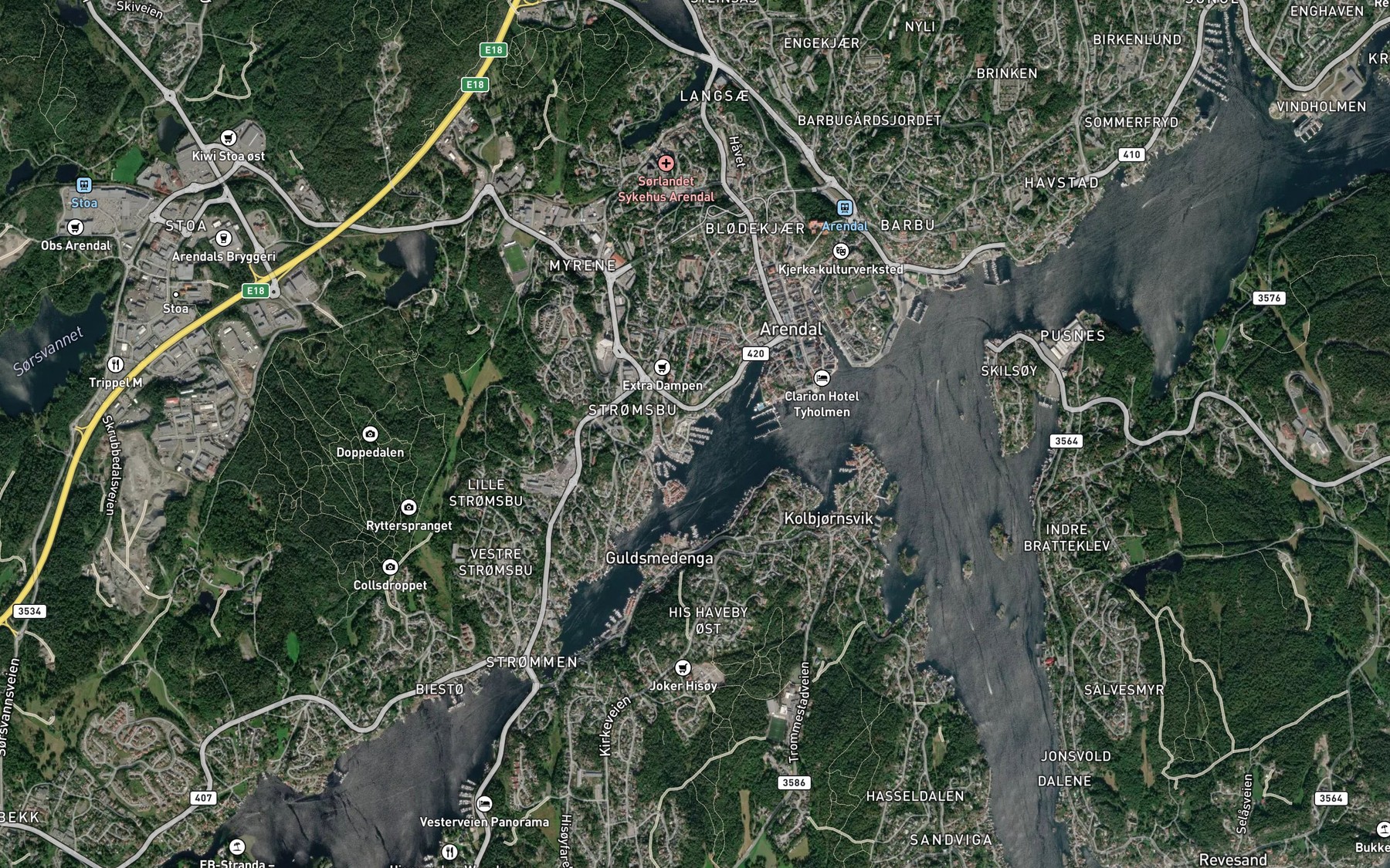 Satellite map of the Varmekrogen