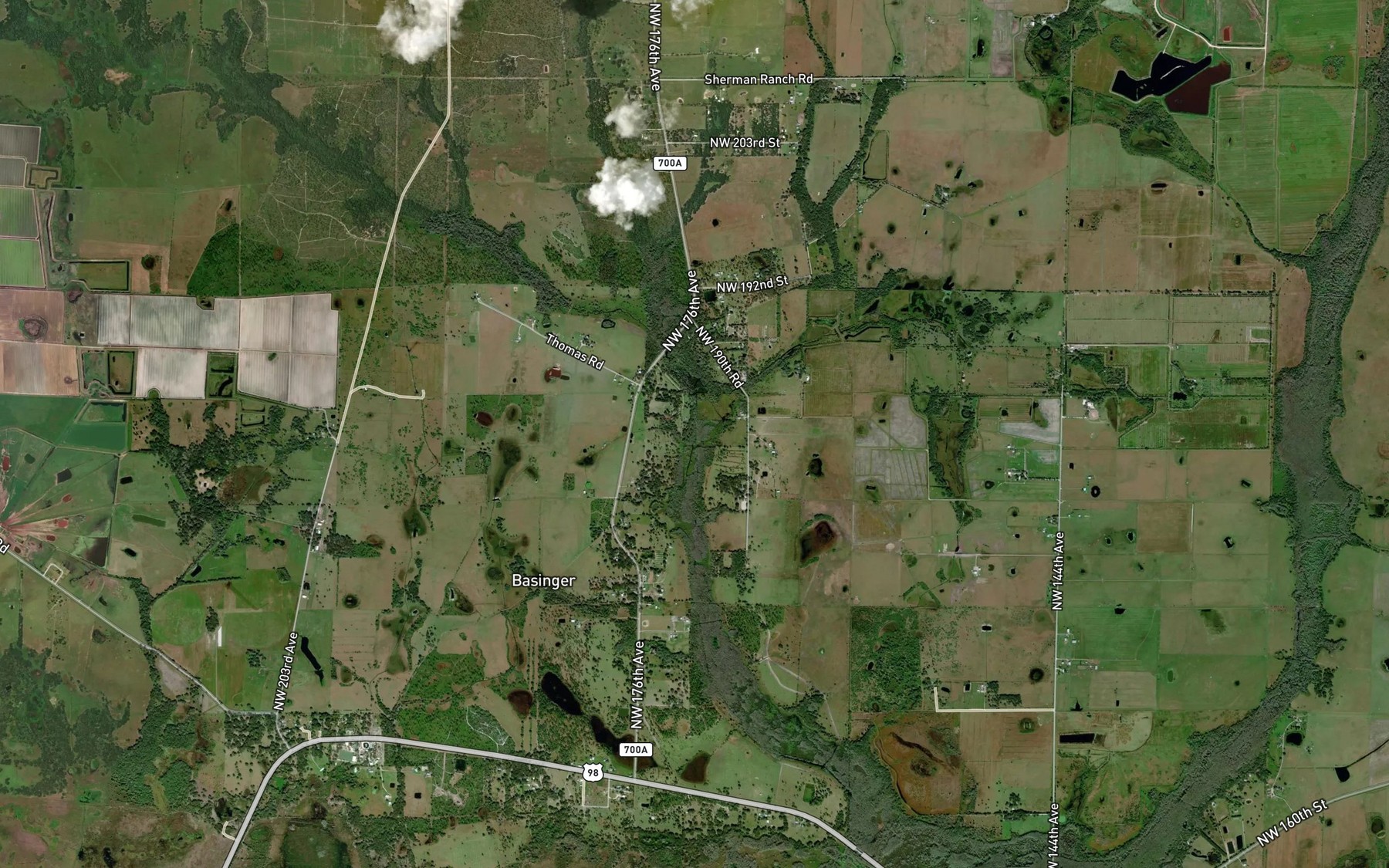 Satellite map of the Gore Branch