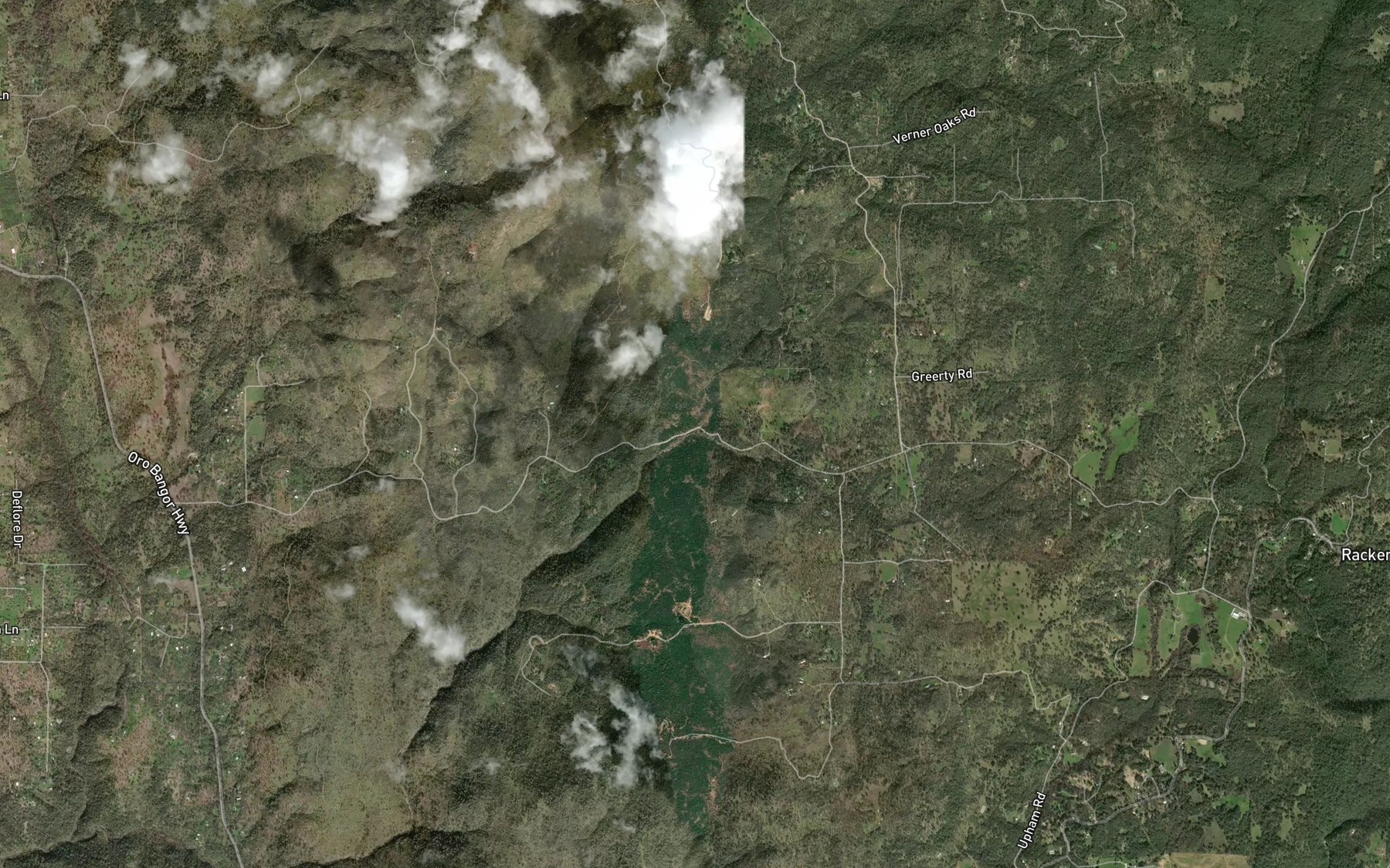 Satellite map of the Lower Rocky Honcut Creek