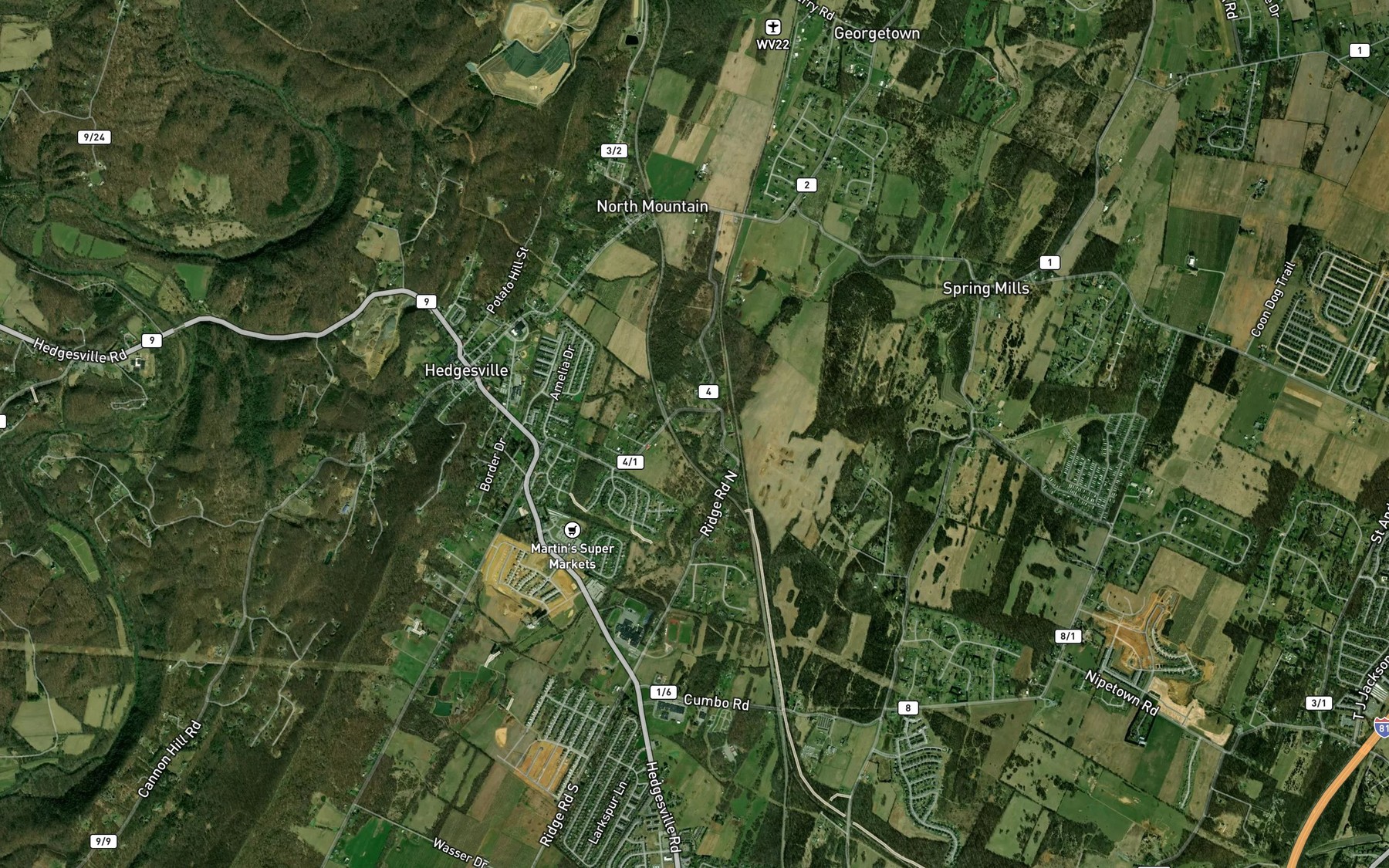 Satellite map of the Speck Spring