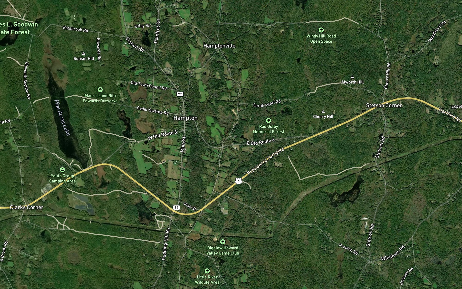 Satellite map of the Murphy Brook
