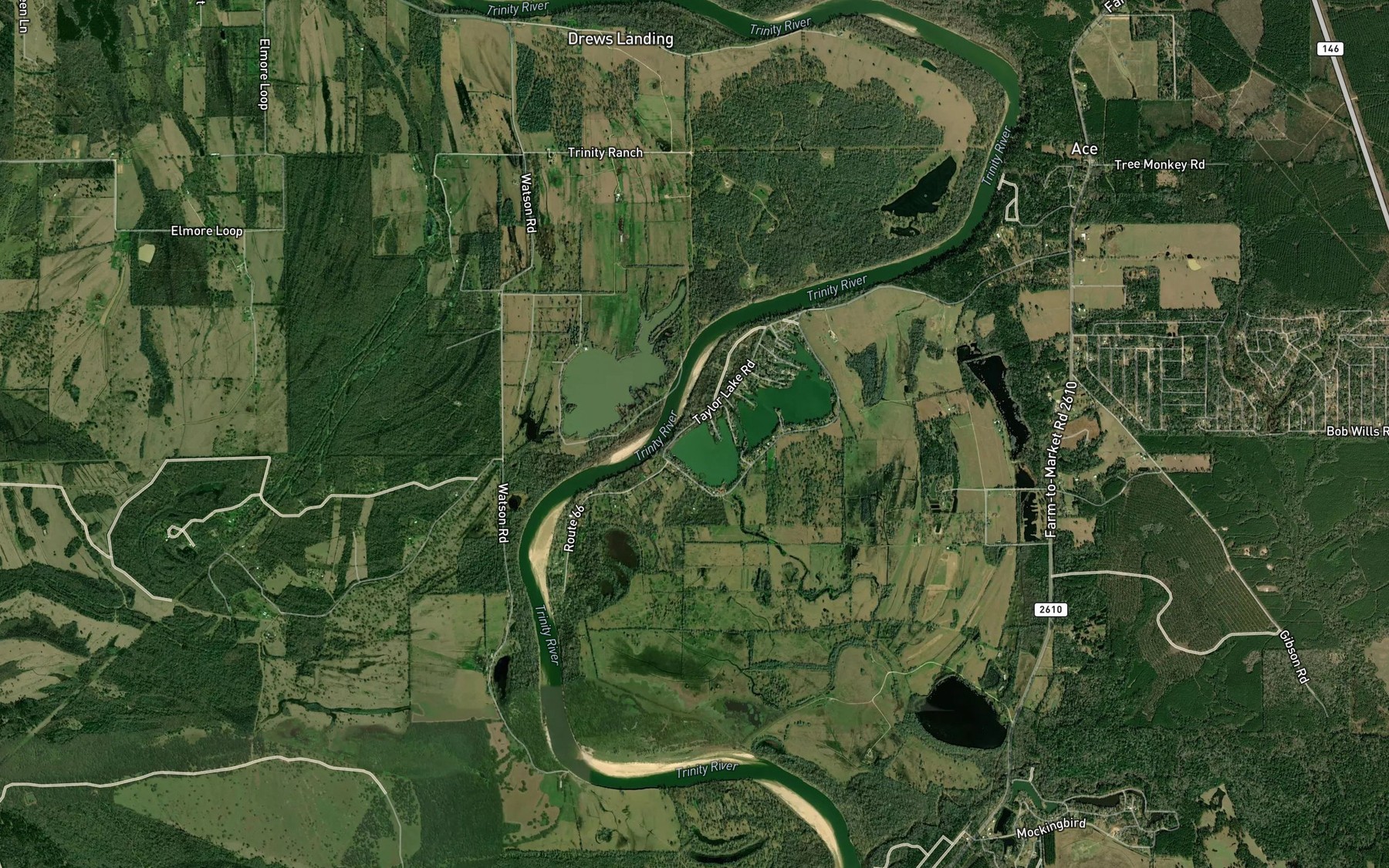 Satellite map of the Taylor Lake