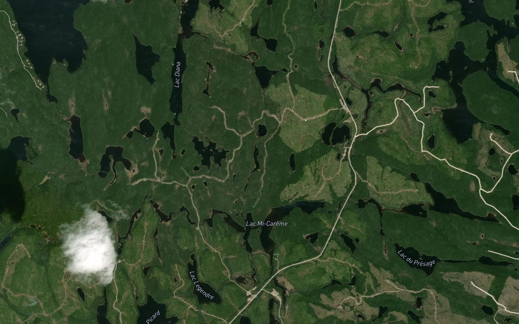 Satellite map of the Lac du Kalmia