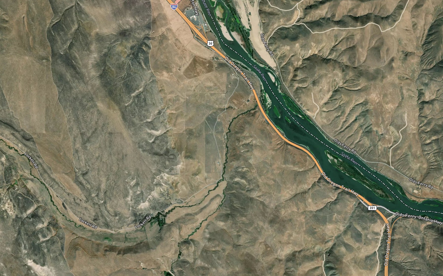 Satellite map of the McBride Ditch