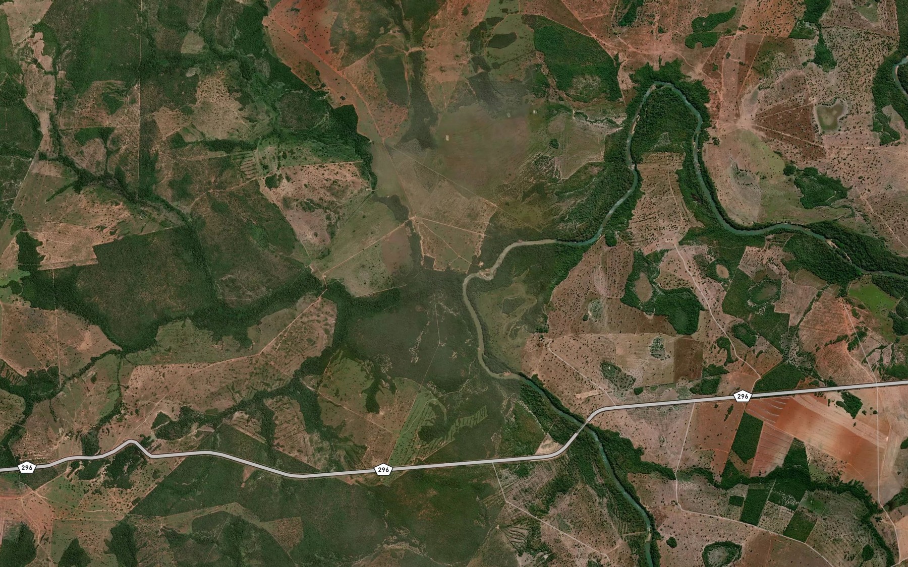 Satellite map of the Corrego Saco Grande