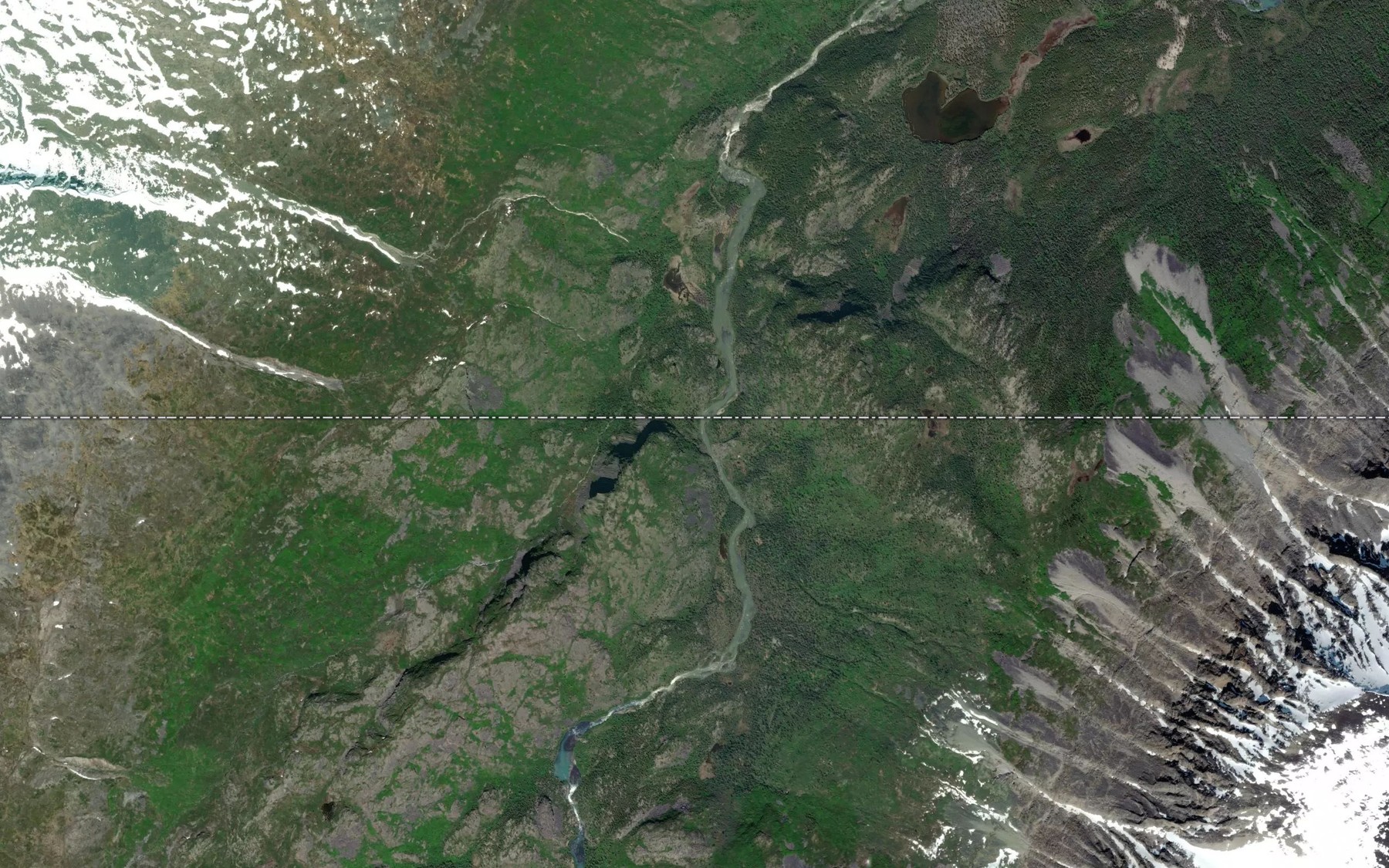 Satellite map of the Kusawa River