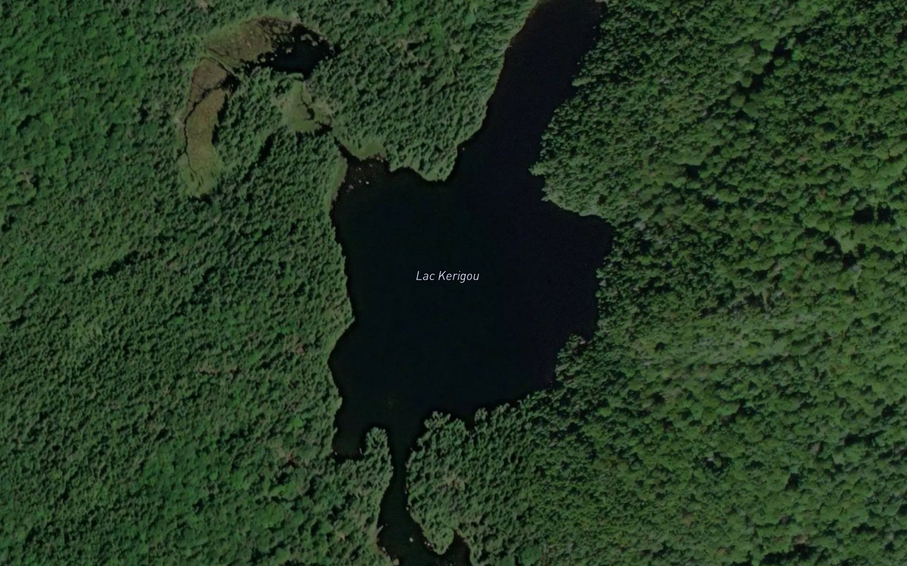 Satellite map of the Lac Kerigou