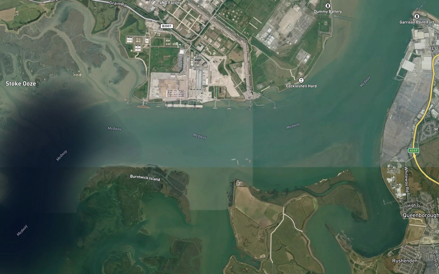 Satellite map of the Saltpan Reach
