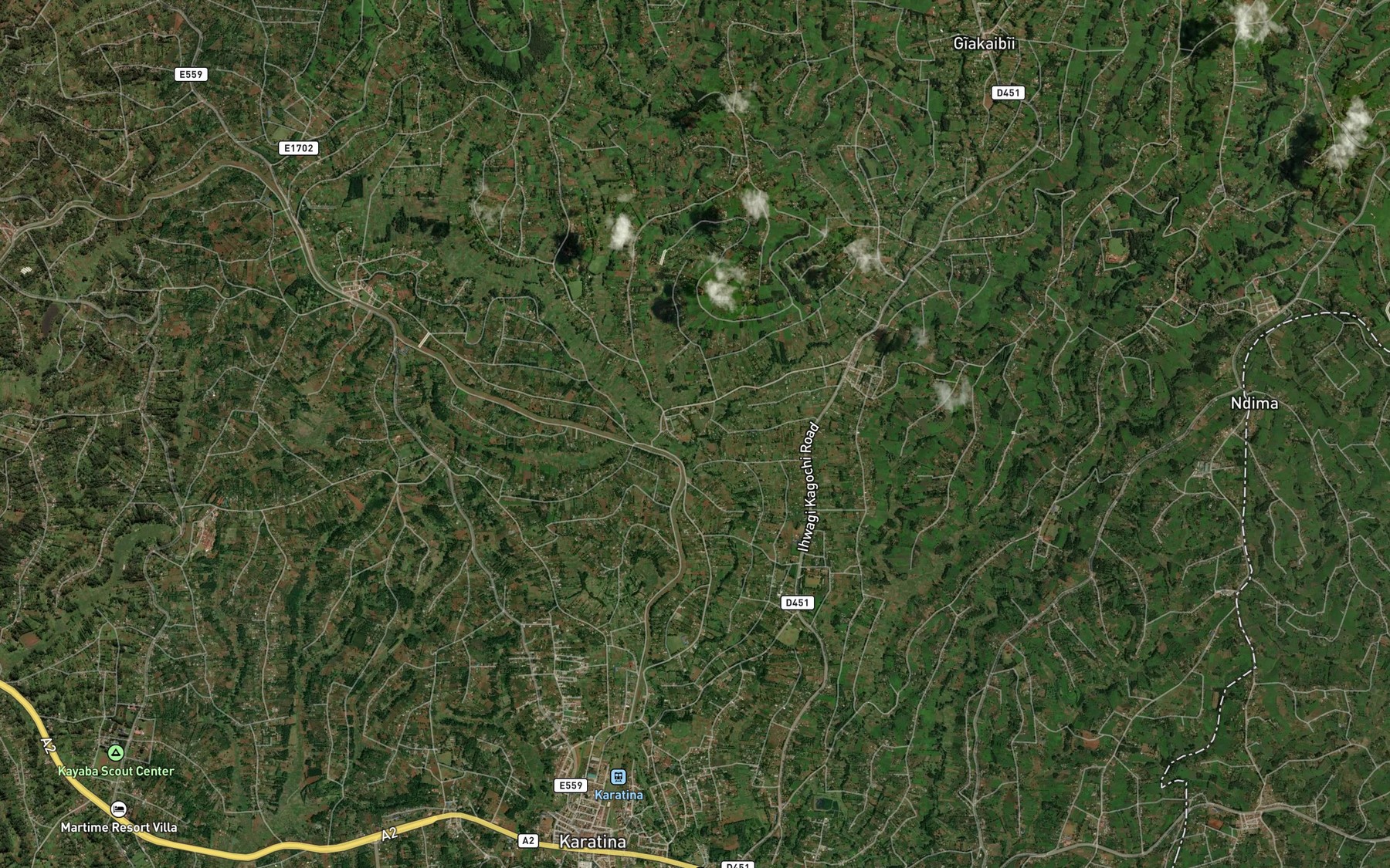 Satellite map of the Karura