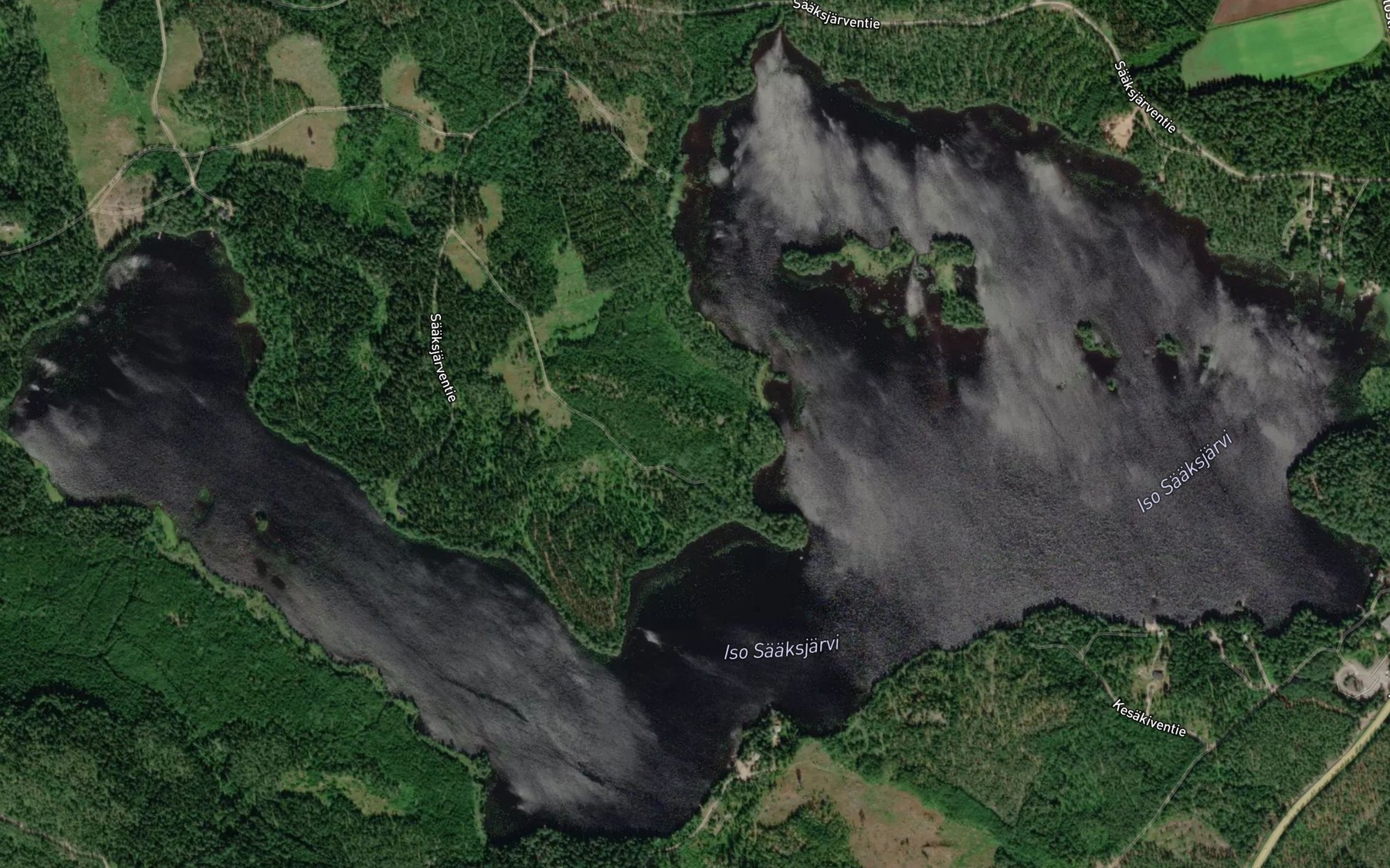 Satellite map of the Iso Saaksjarvi