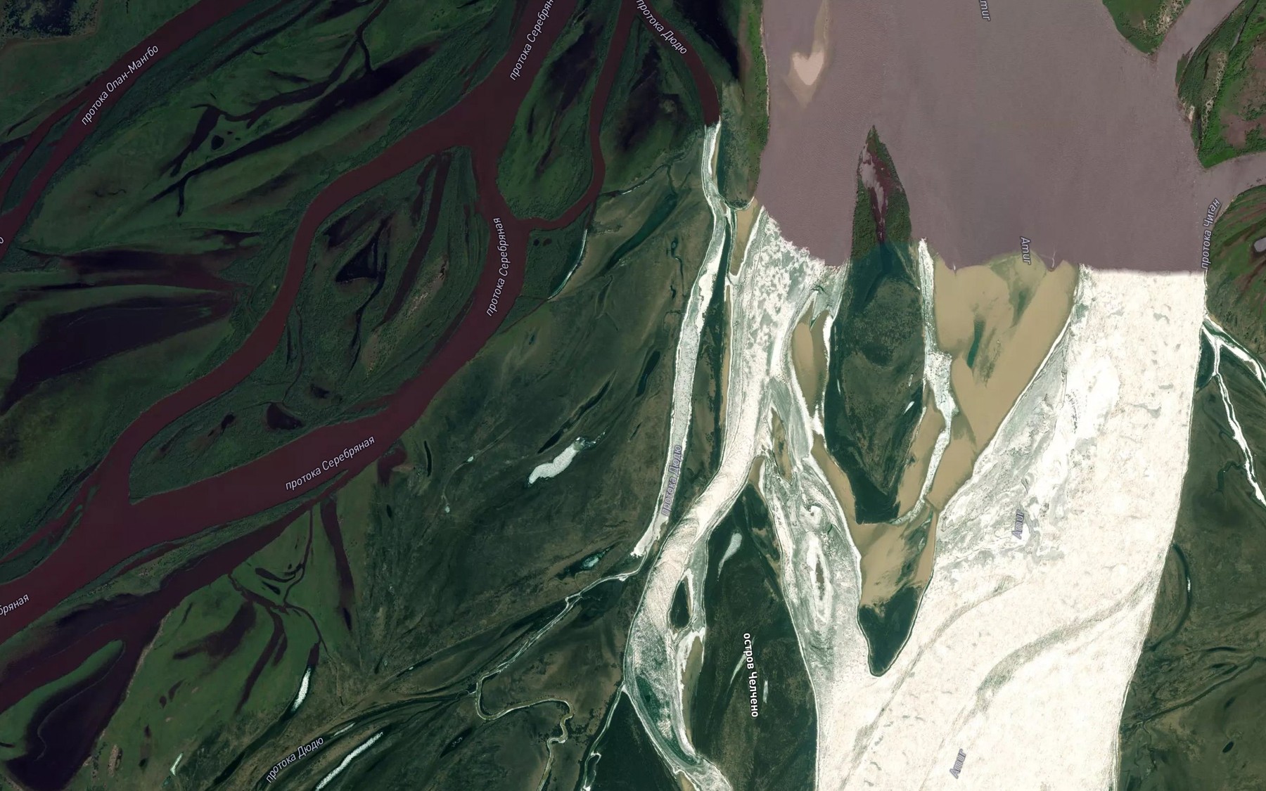 Satellite map of the Protok Dyudyu