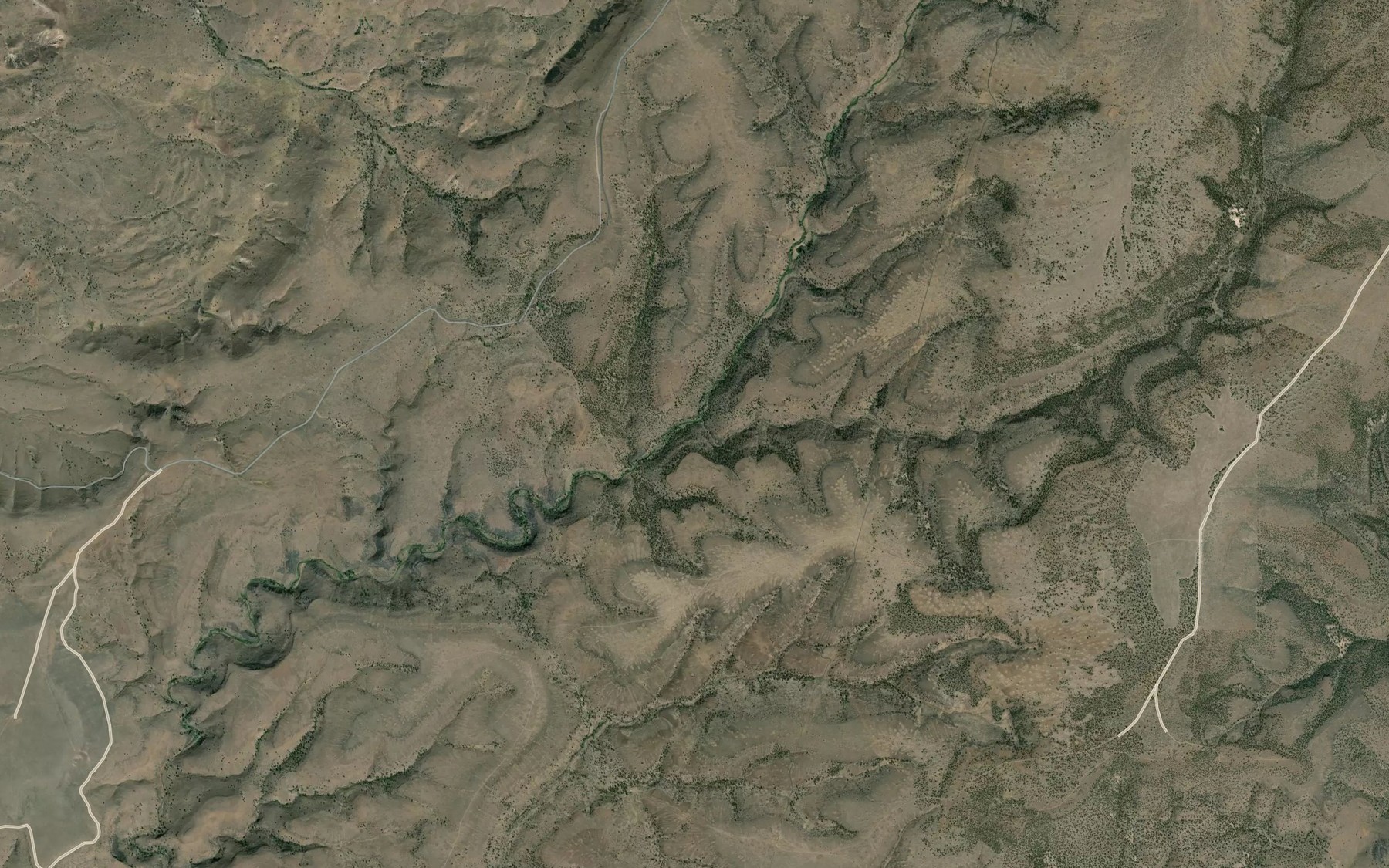 Satellite map of the Delco Creek