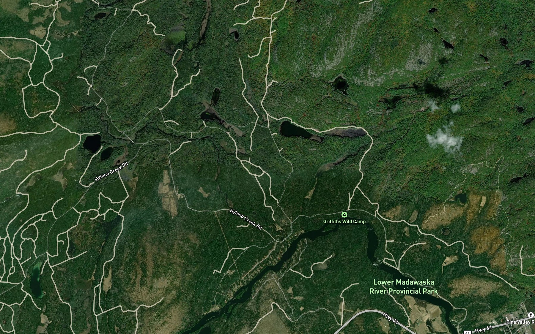 Satellite map of the Blind Creek
