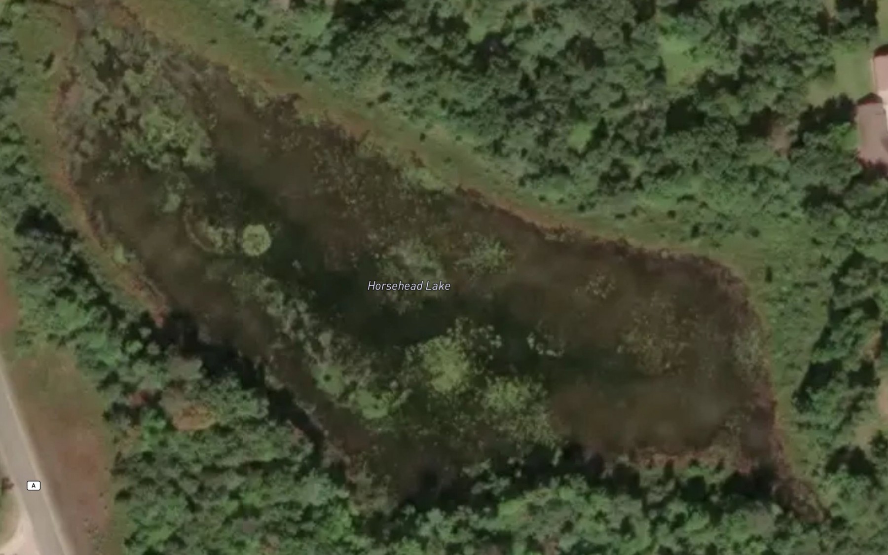 Satellite map of the Horsehead Lake