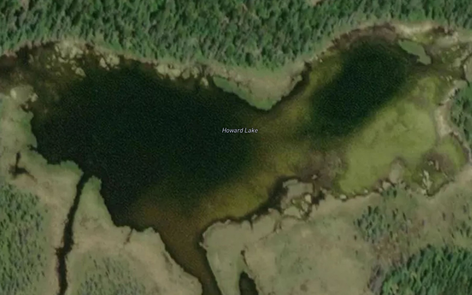 Satellite map of the Howard Lake