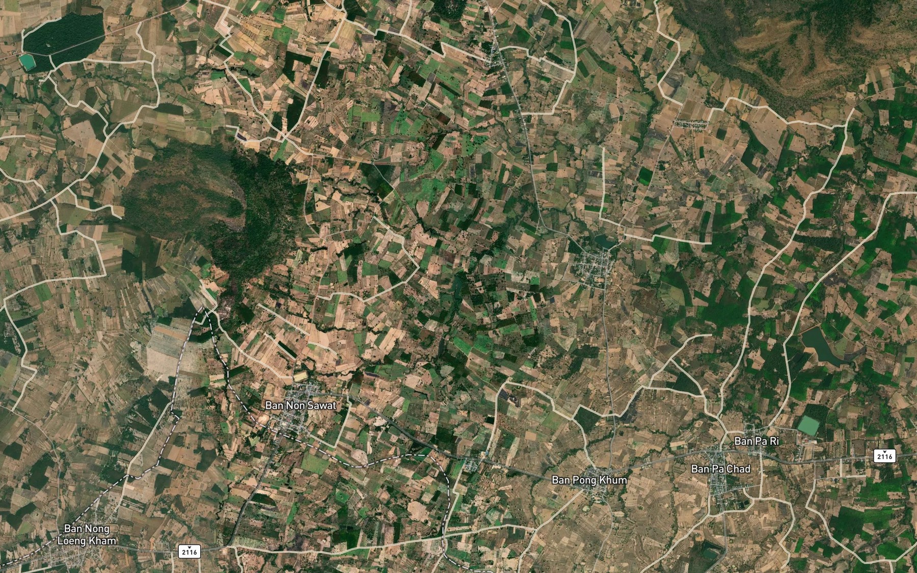 Satellite map of the Nong Sok Kok Bok