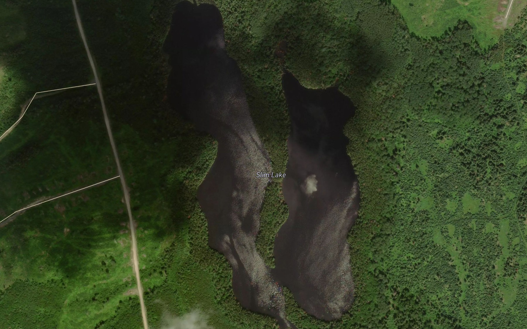 Satellite map of the Slim Lake